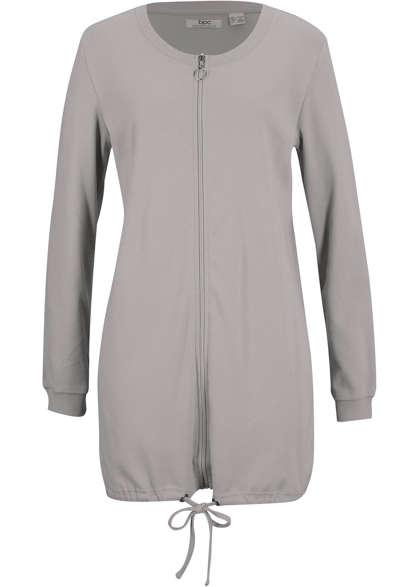 Gilet long à col rond avec cordon coulissant à la base