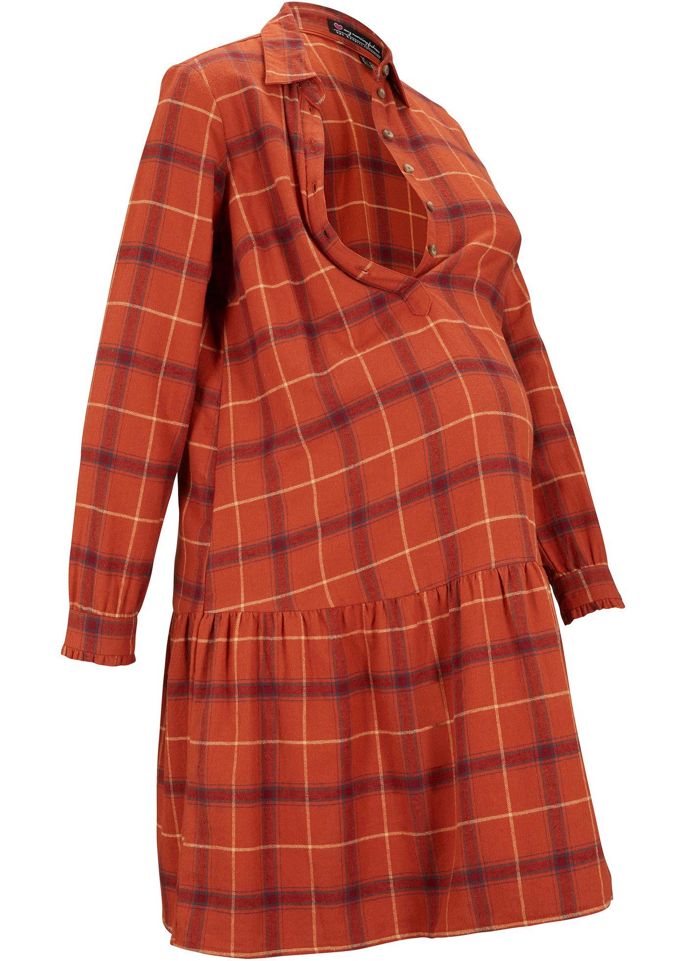 Robe de grossesse en flanelle avec fonction allaitement