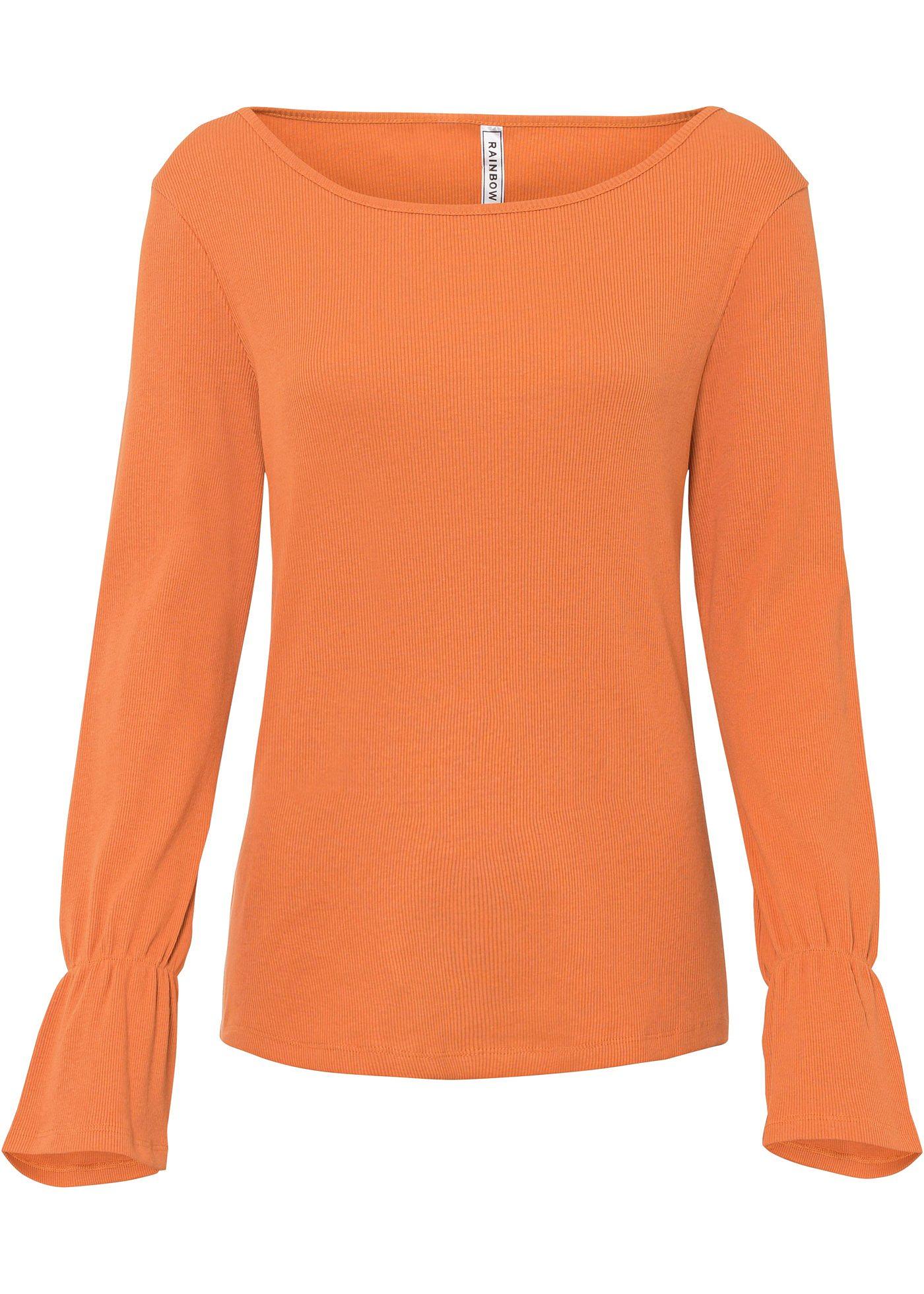 T-shirt avec manches longues à volant