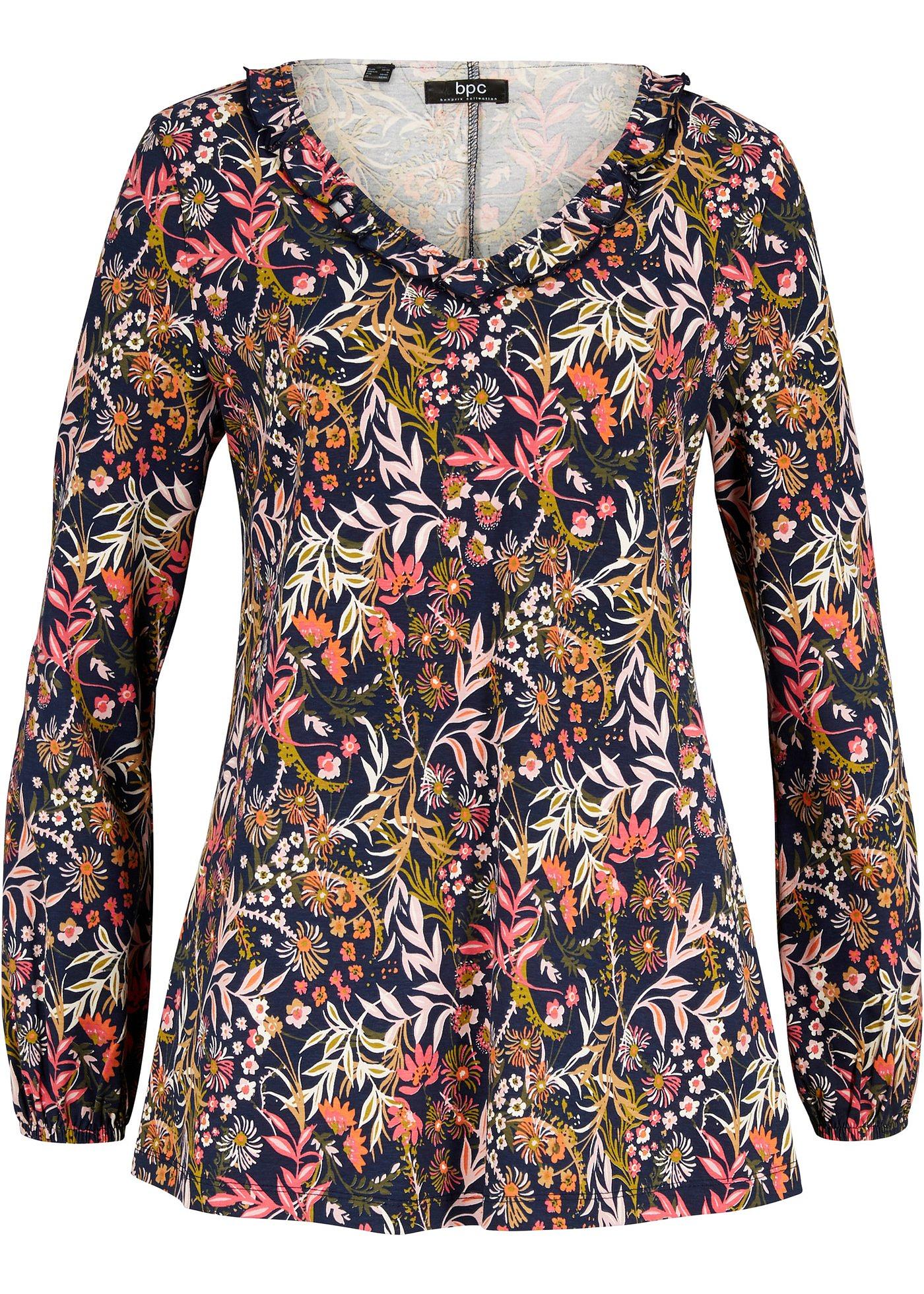 Blouse avec col volant