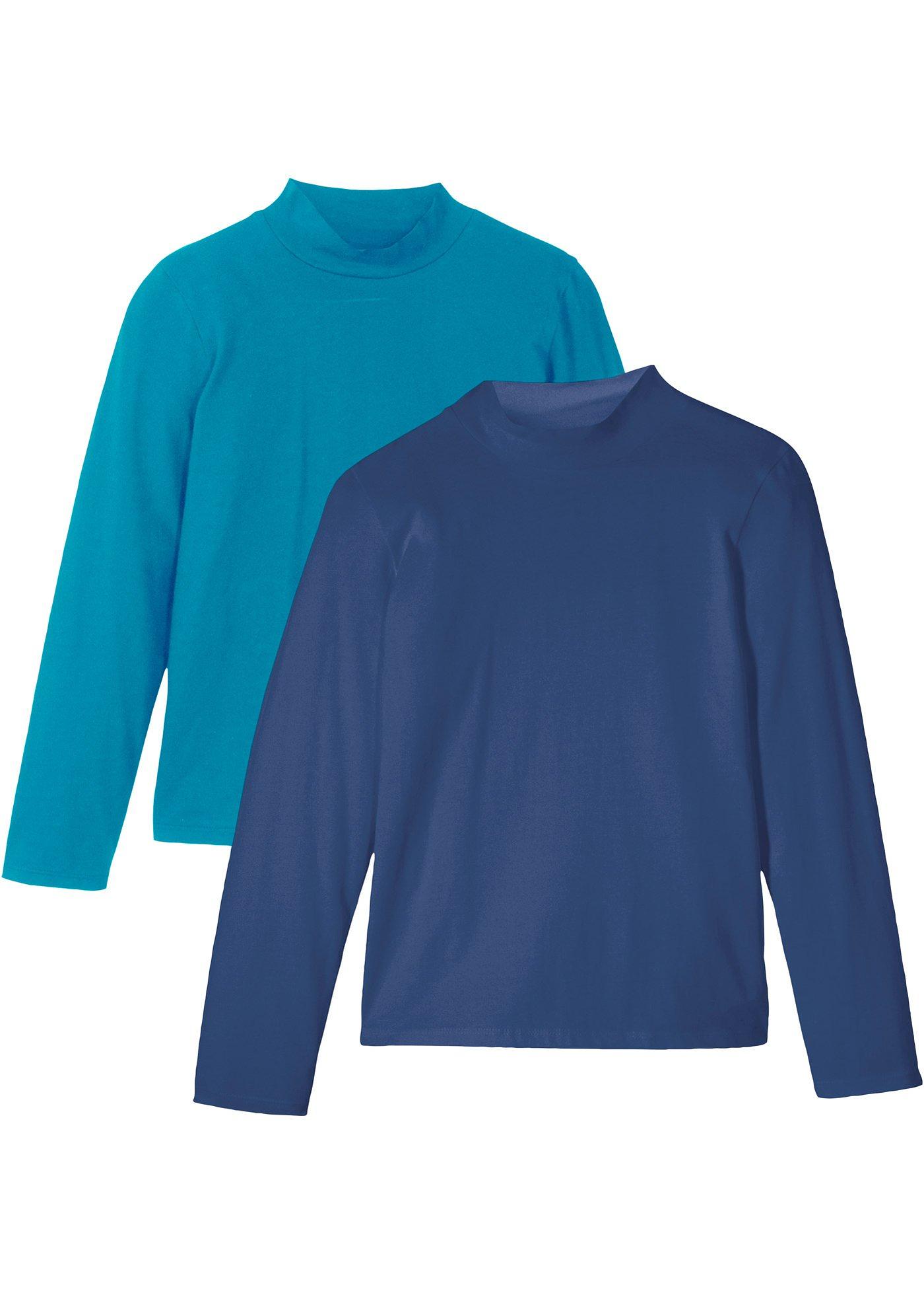 Lot de 2 T-shirts fille à col roulé coton bio