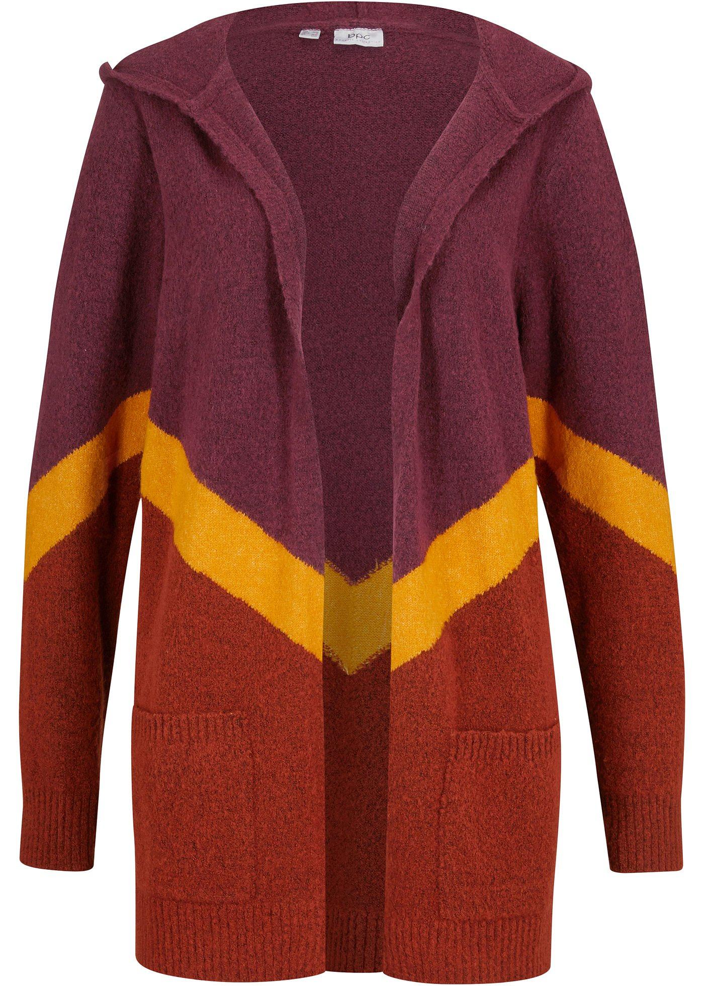 Manteau en maille style color block