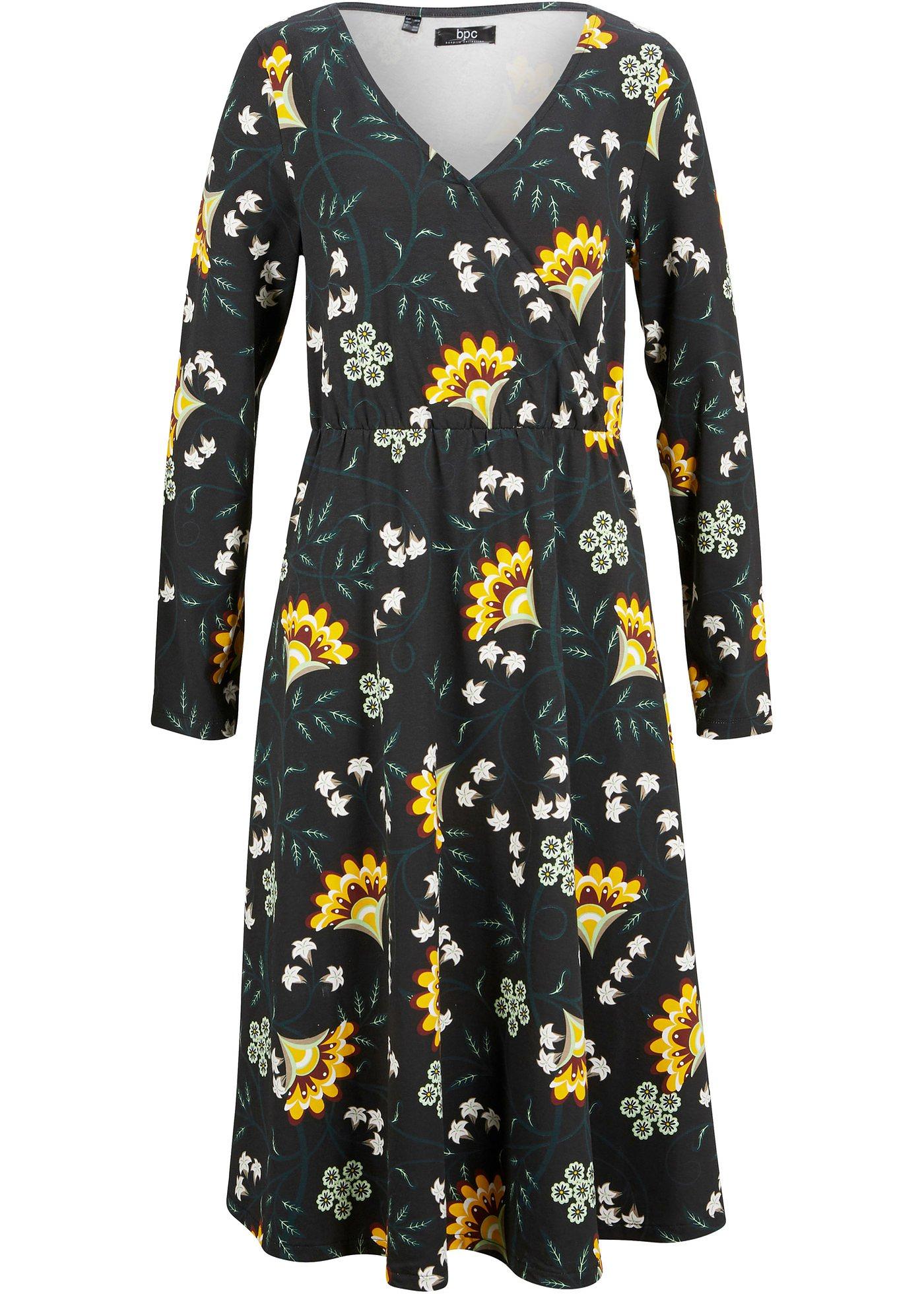 Robe en jersey de coton imprimée, longueur mollet