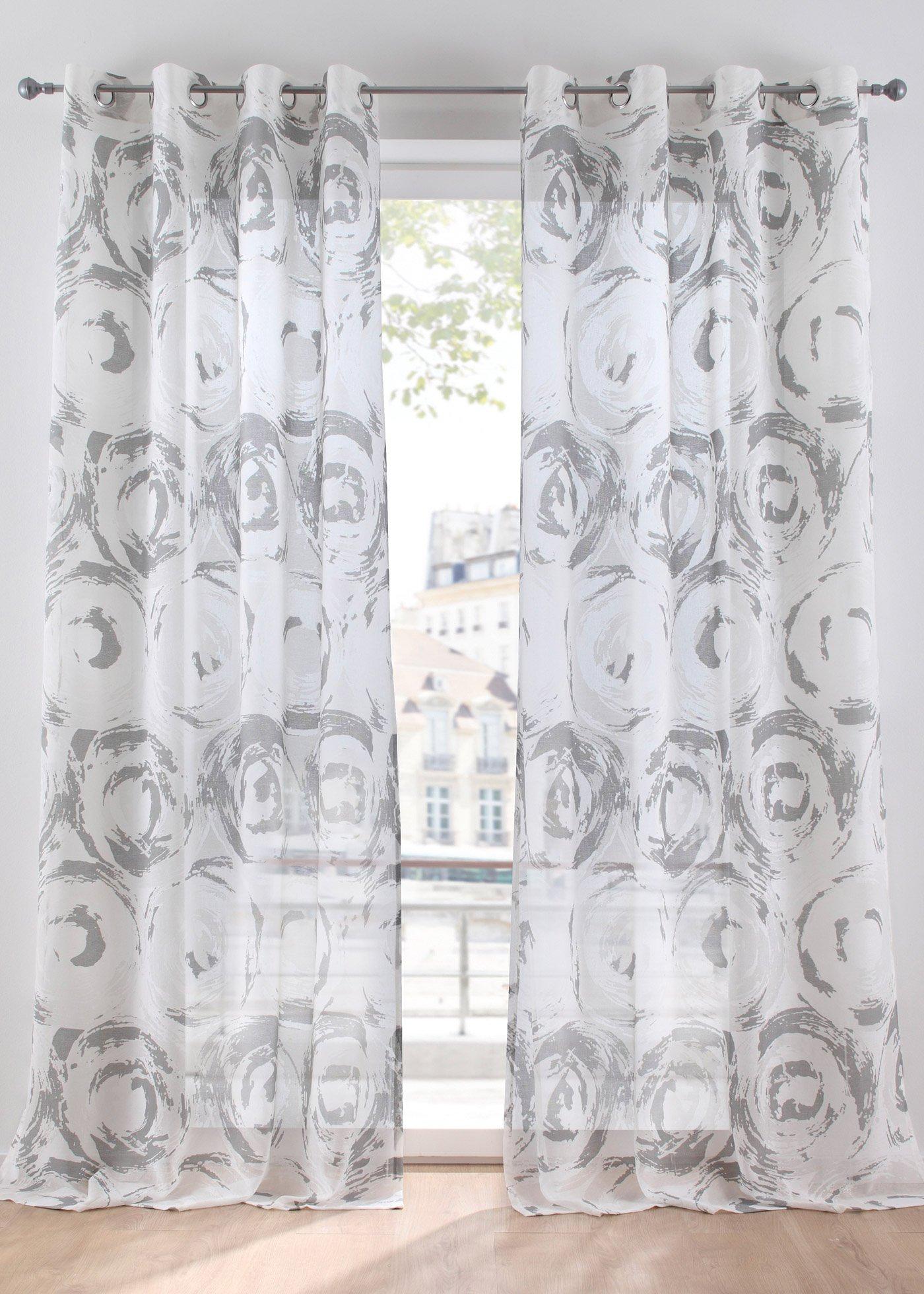 Voilage en dévoré avec imprimé