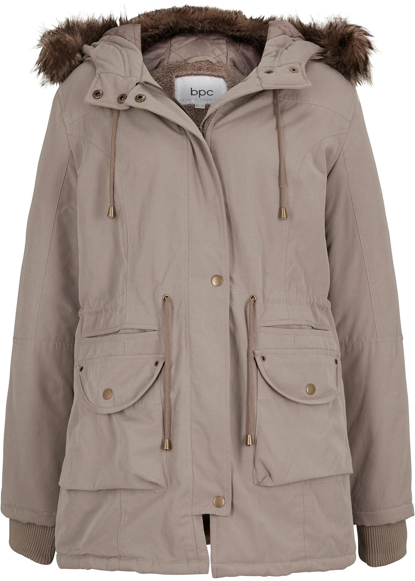 Parka courte avec synthétique imitation fourrure