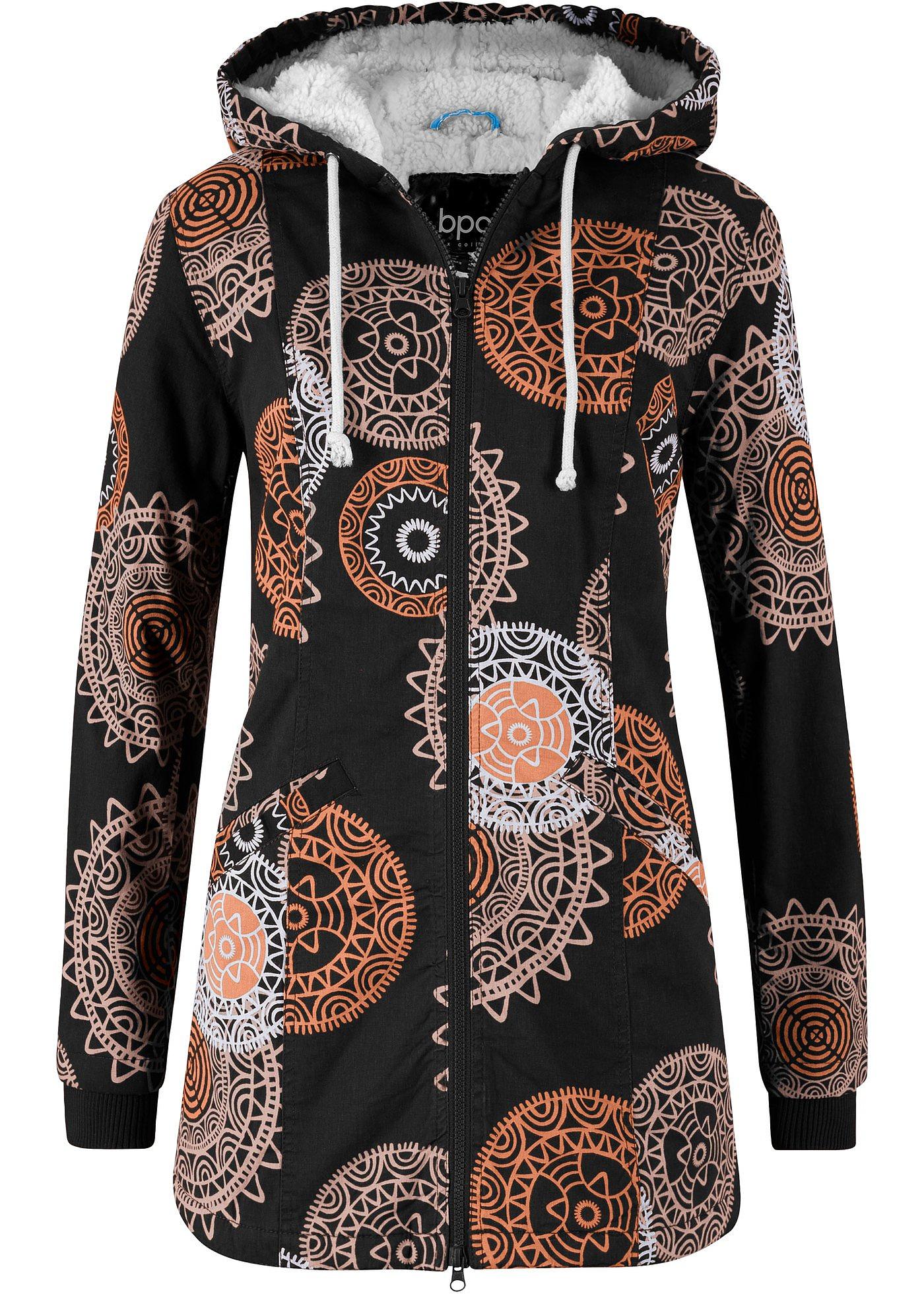 Parka imprimée en coton à capuche