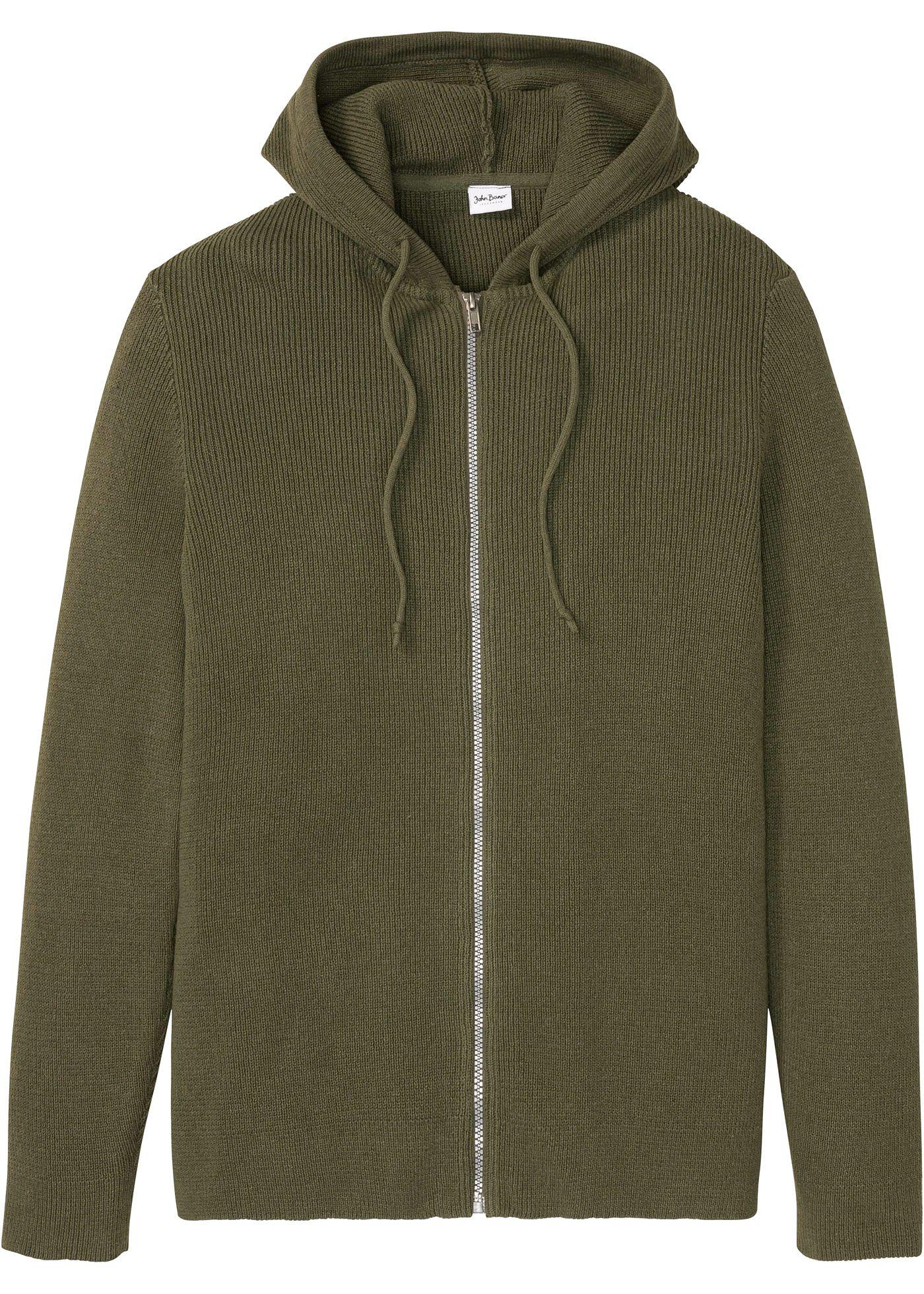 Gilet en maille à capuche avec coton recyclé