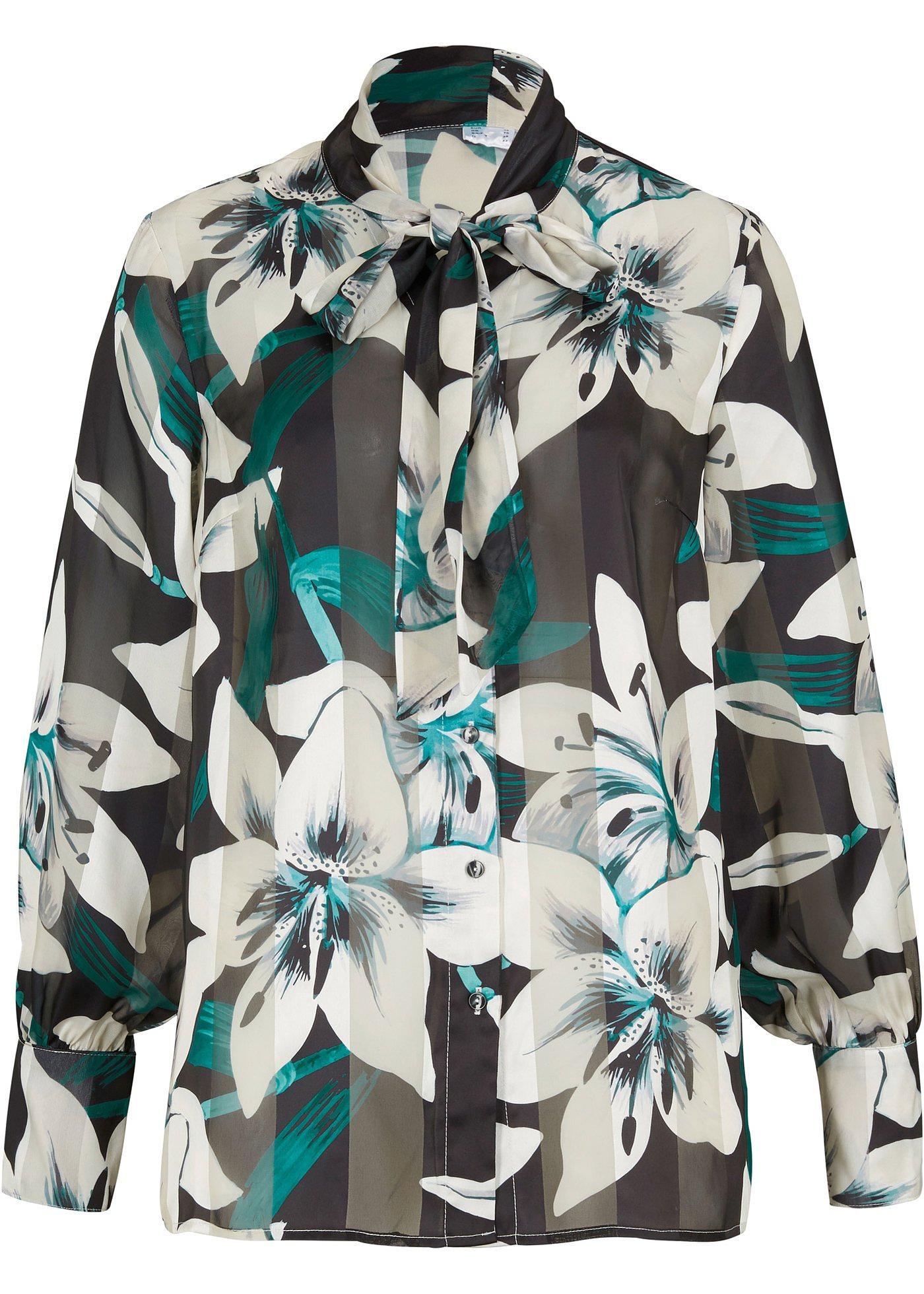 Chemisier à lavallière à fleurs