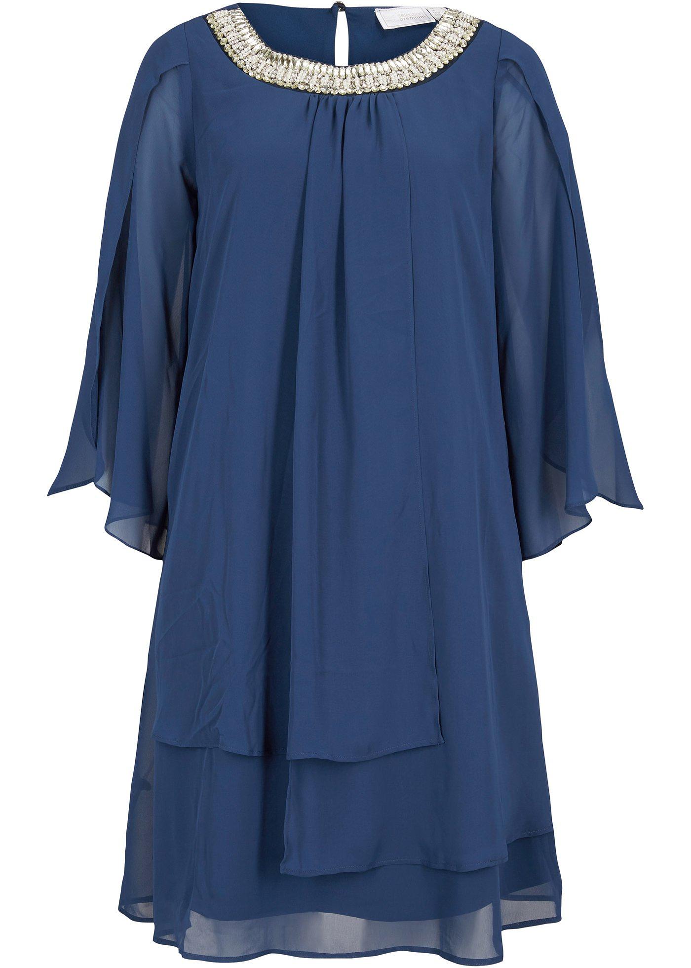 Robe en chiffon avec strass appliqués