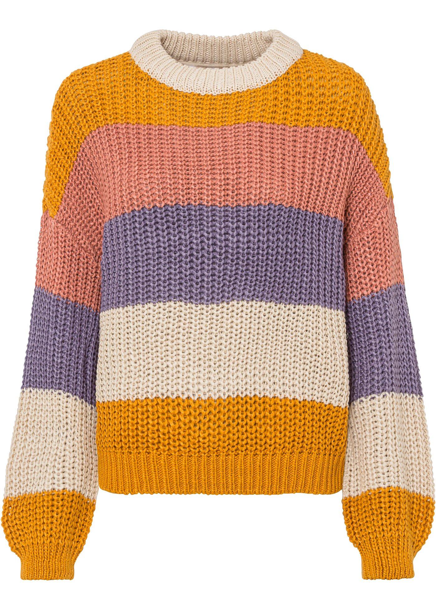 Pull en grosse maille rayé