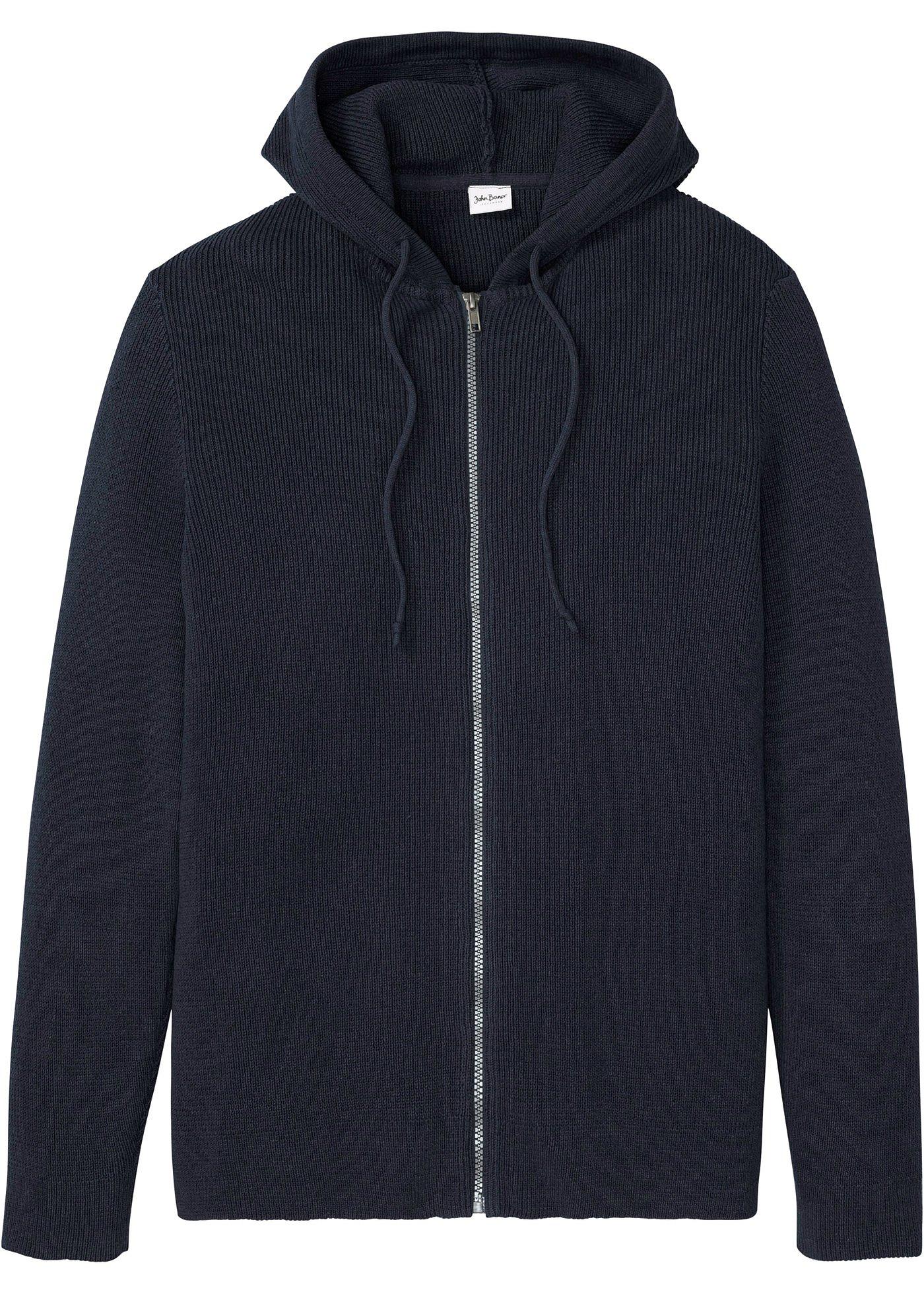 Gilet en maille à capuche avec coton recyclé