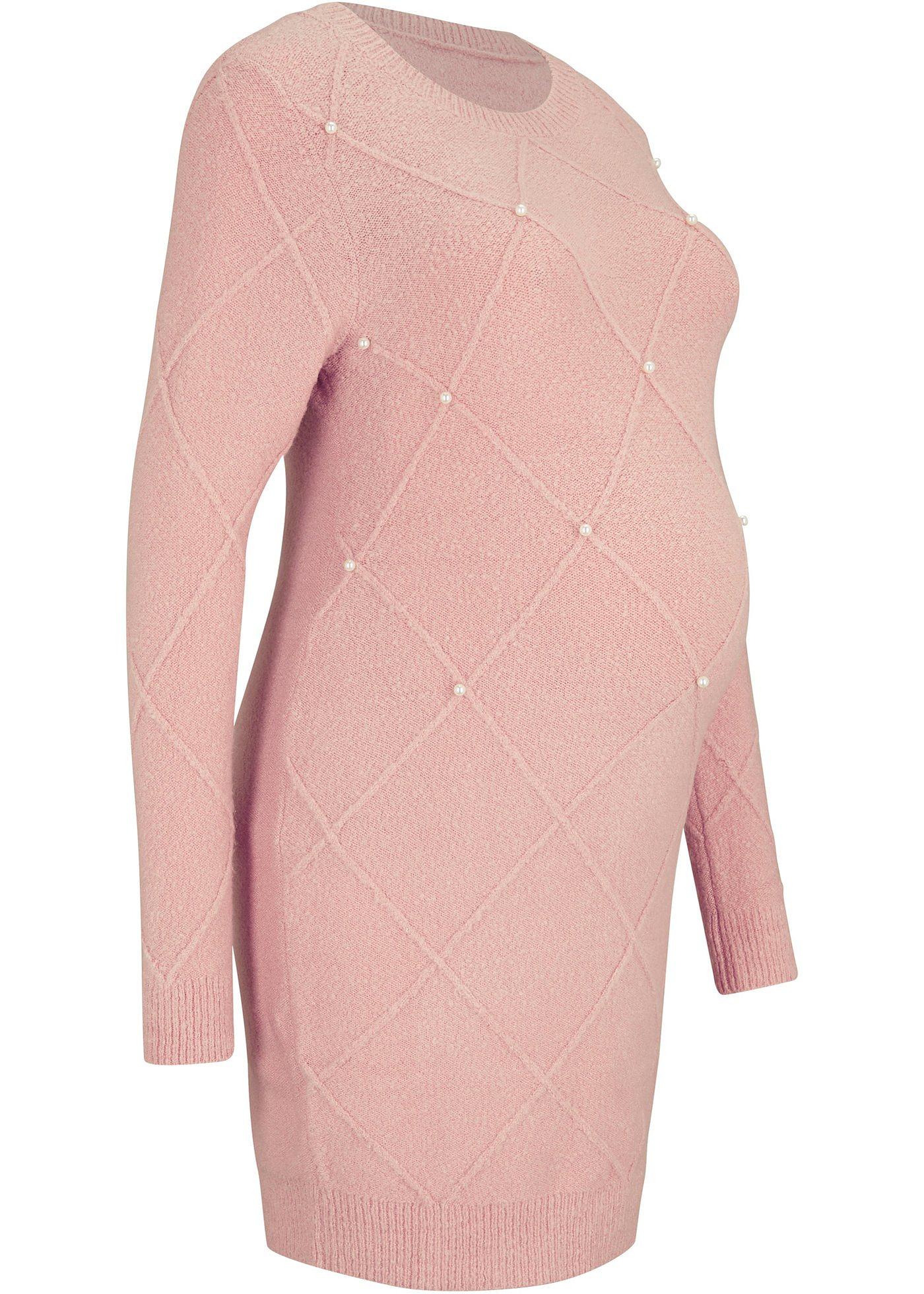 Pull long de grossesse avec éléments décoratifs