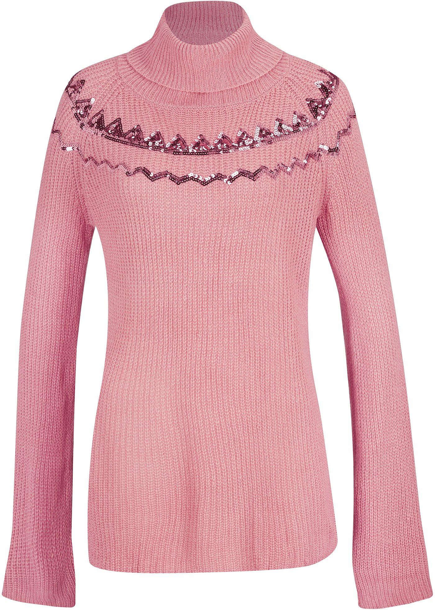 Pull col roulé à paillettes