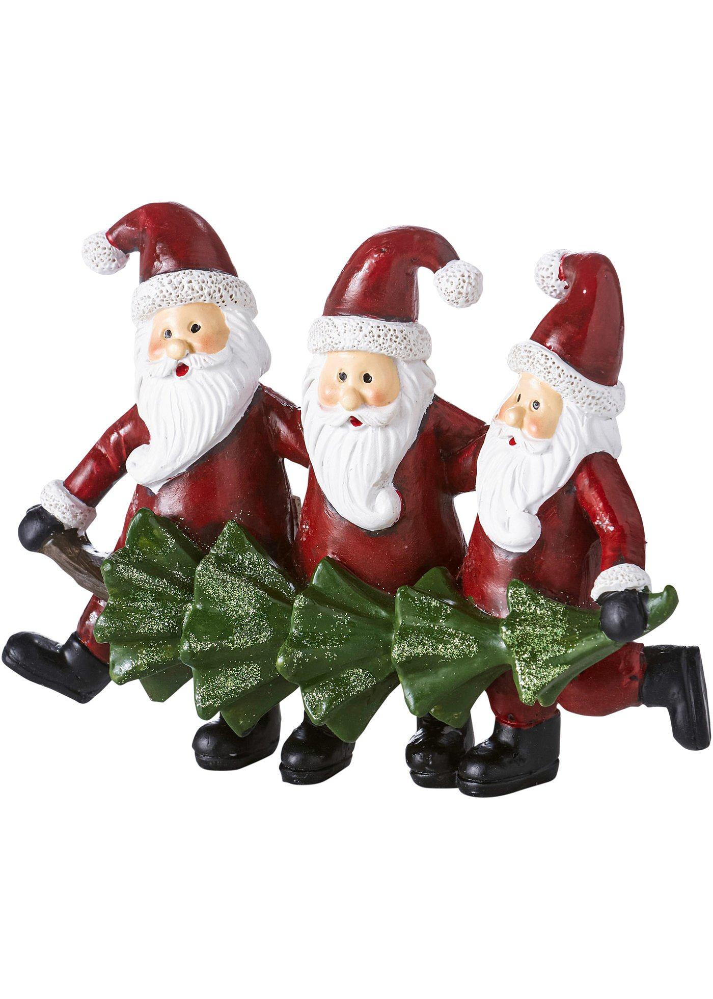 Figurine déco Pères Noël avec sapin