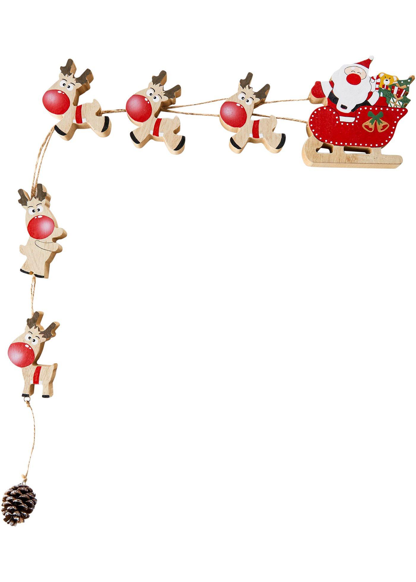 Déco encadrement de porte avec traîneau et rennes