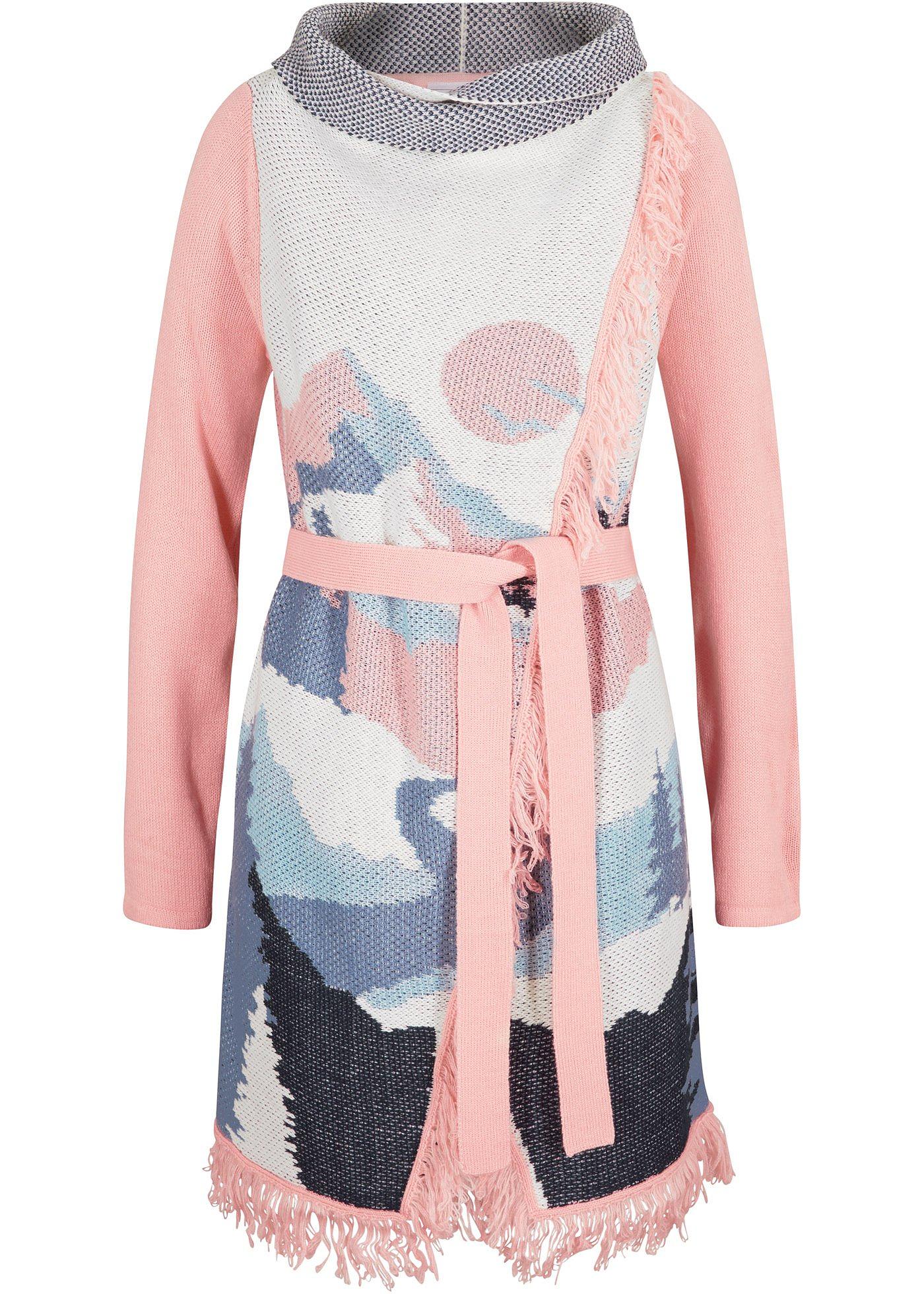 Veste en maille avec ceinture à nouer