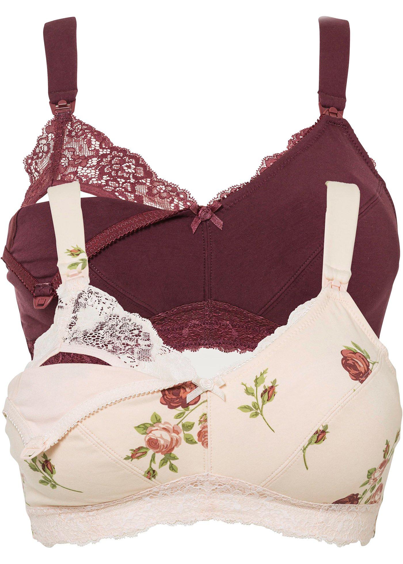 Lot de 2 soutiens-gorge d'allaitement sans armatures avec coton bio