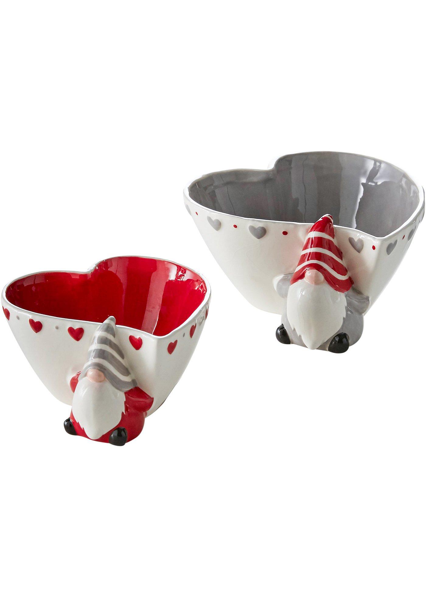 Set de bols en forme de cœur (Ens. 2 pces.)