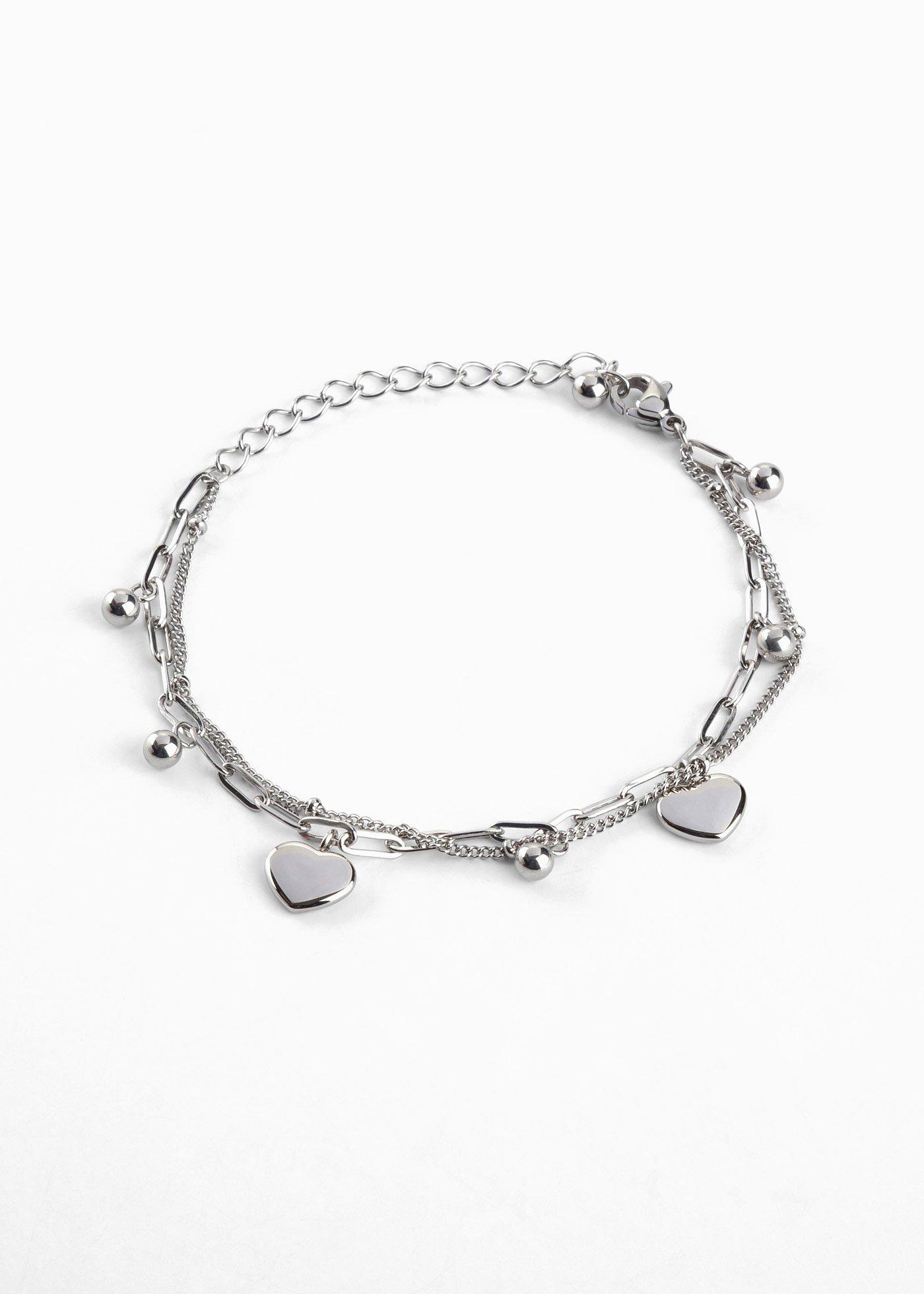 Bracelet deux rangs en acier inoxydable