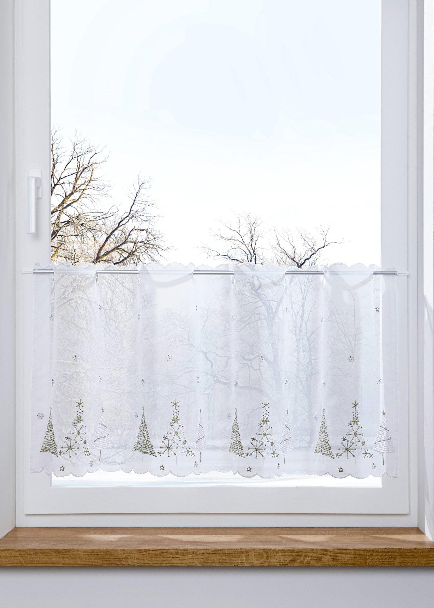 Brise-bise avec broderie de Noël