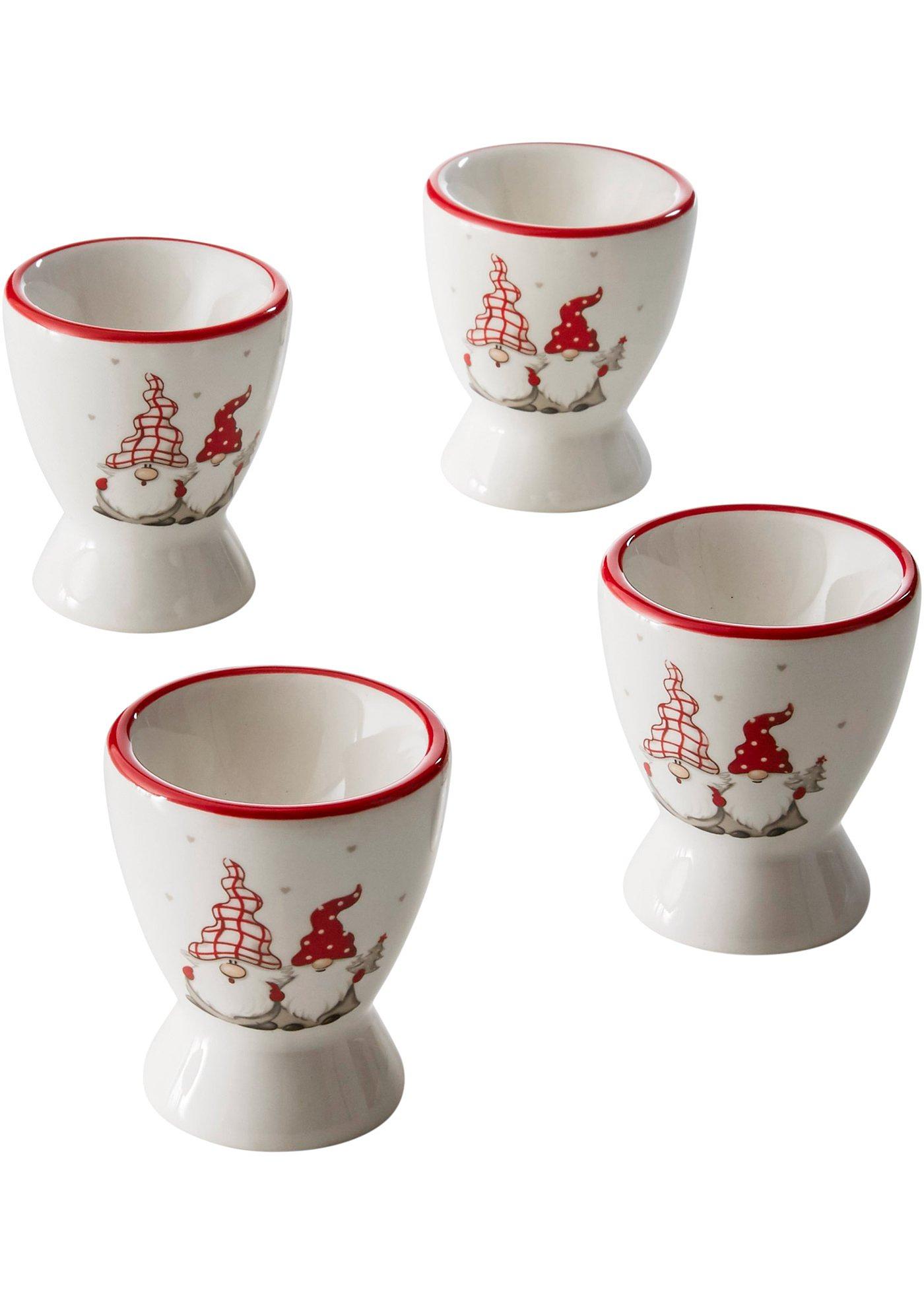 Lot de 4 coquetiers avec motifs lutins