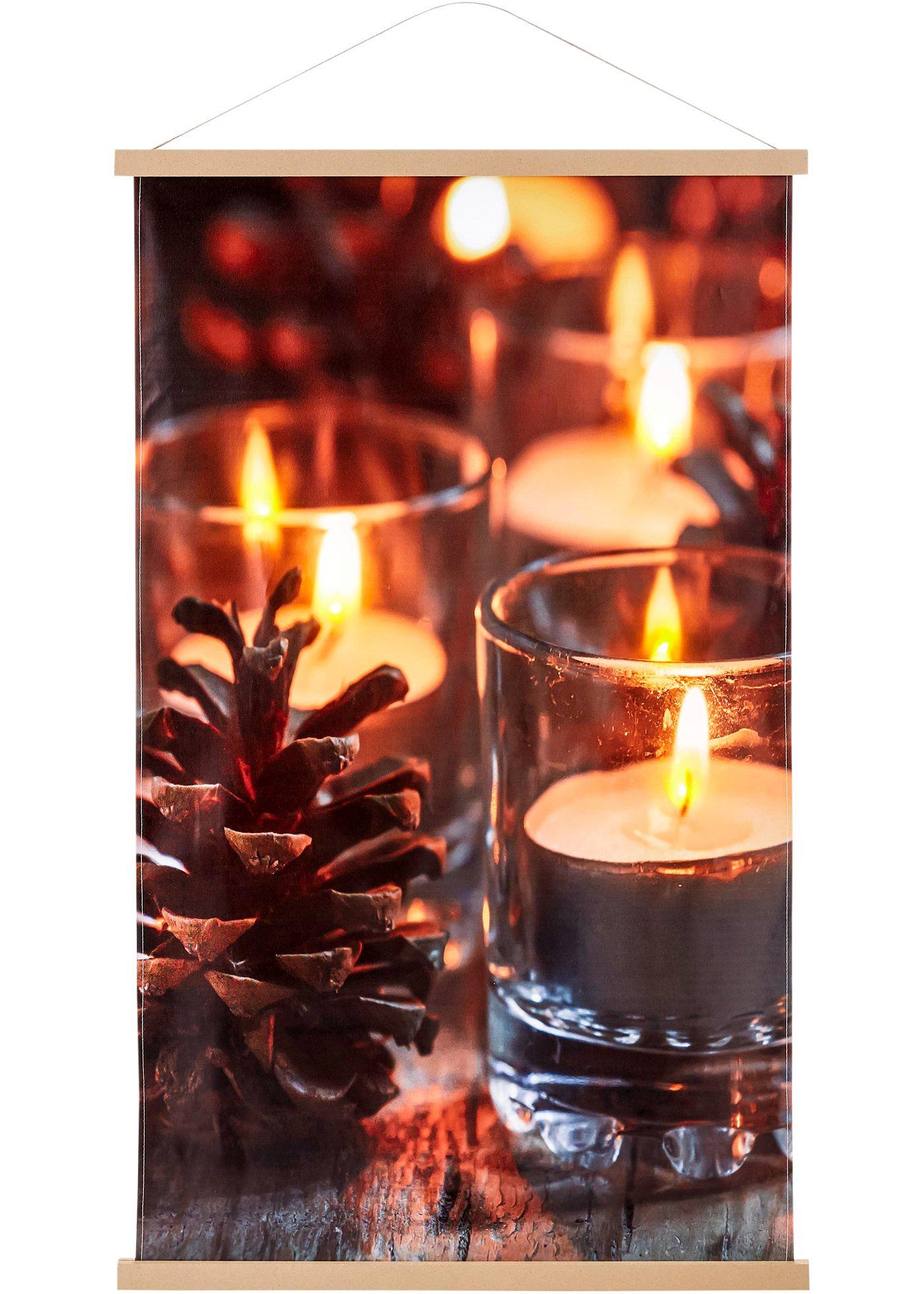 Tenture murale à LED avec photophores