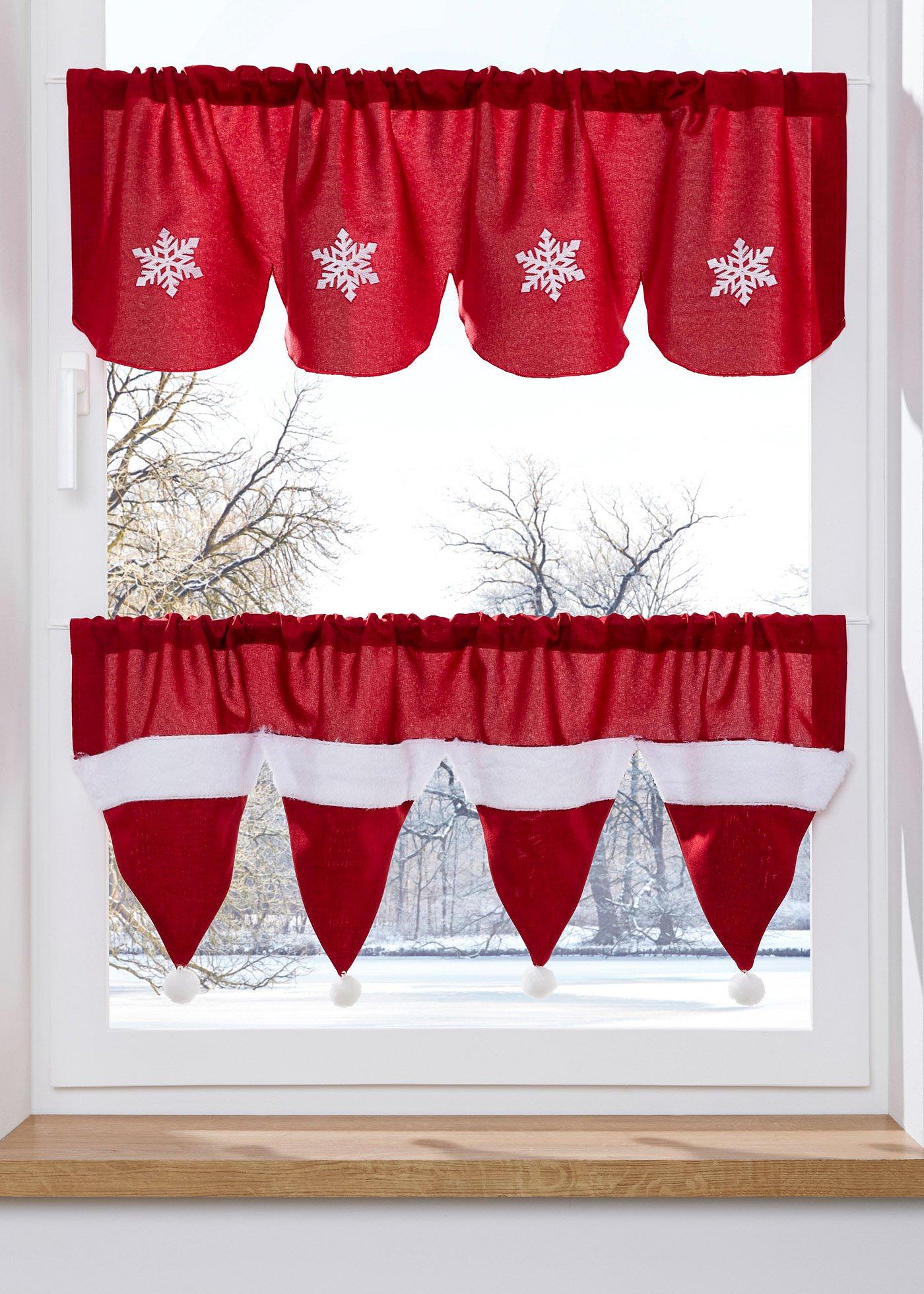 Brise-bise à broderie (Ens. 2 pces.)