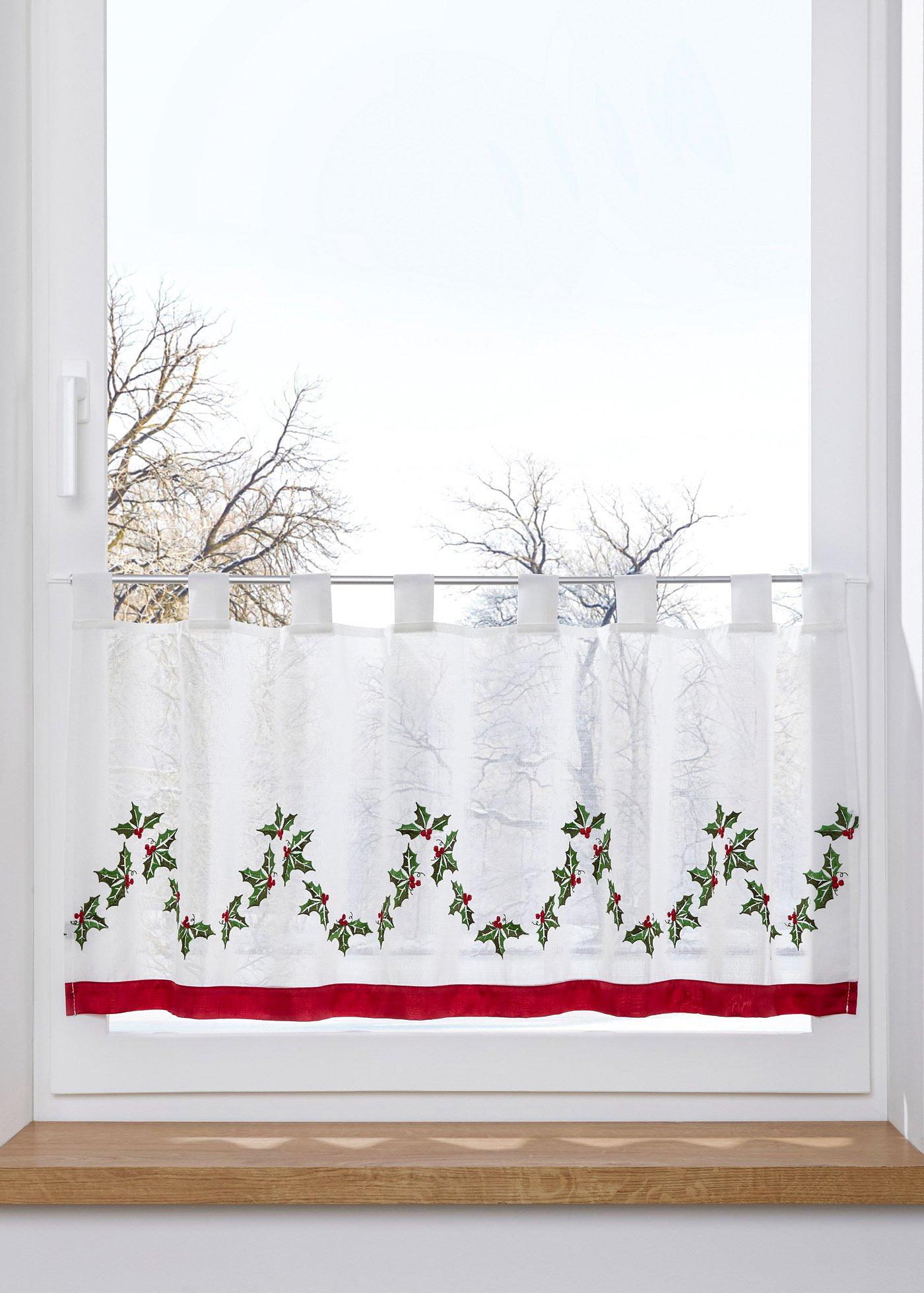 Brise-bise avec broderie de Noël