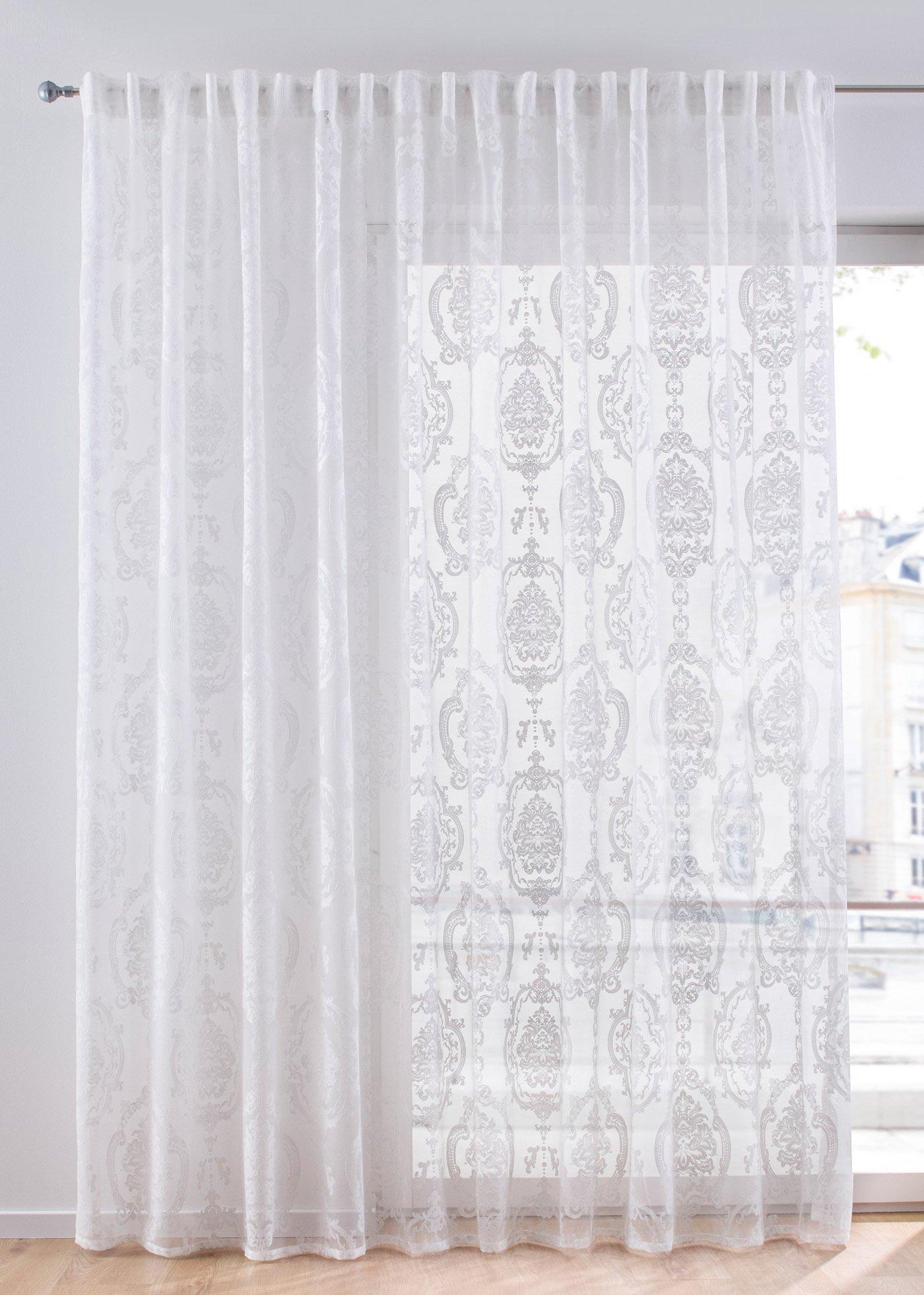 Voilage jacquard avec motif ornement