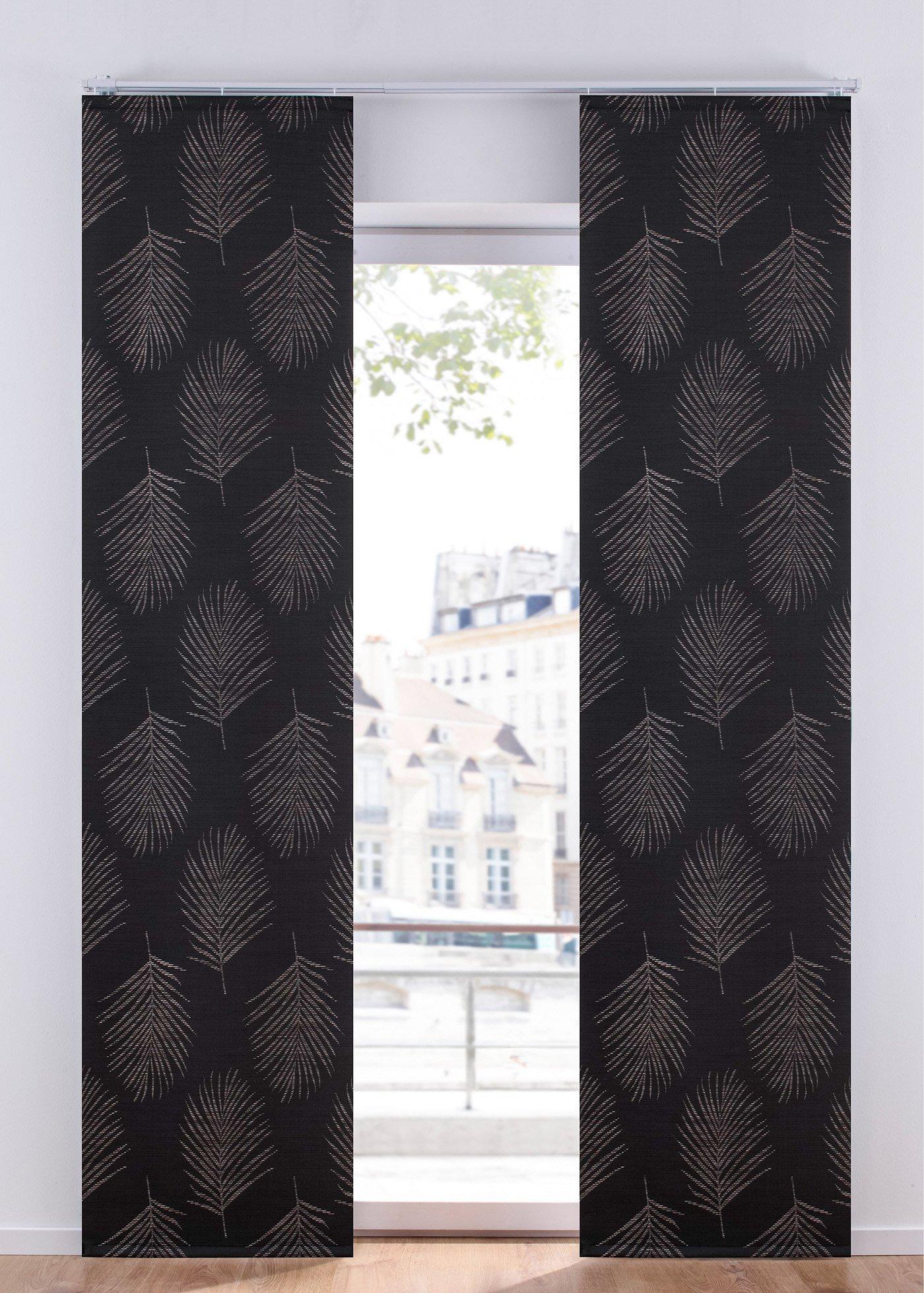 Panneau coulissant en jacquard avec feuilles (1 pce.)