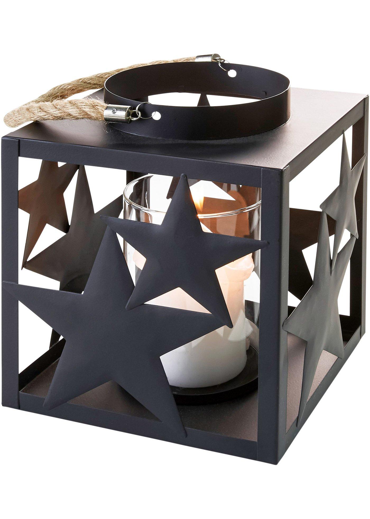 Photophore avec étoiles et corde