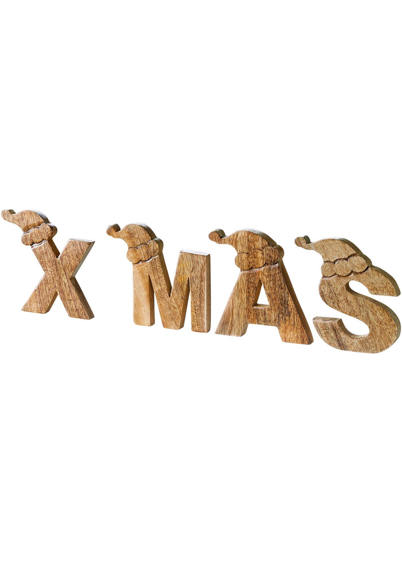 Objet déco avec lettres XMAS (Ens. 4 pces.)