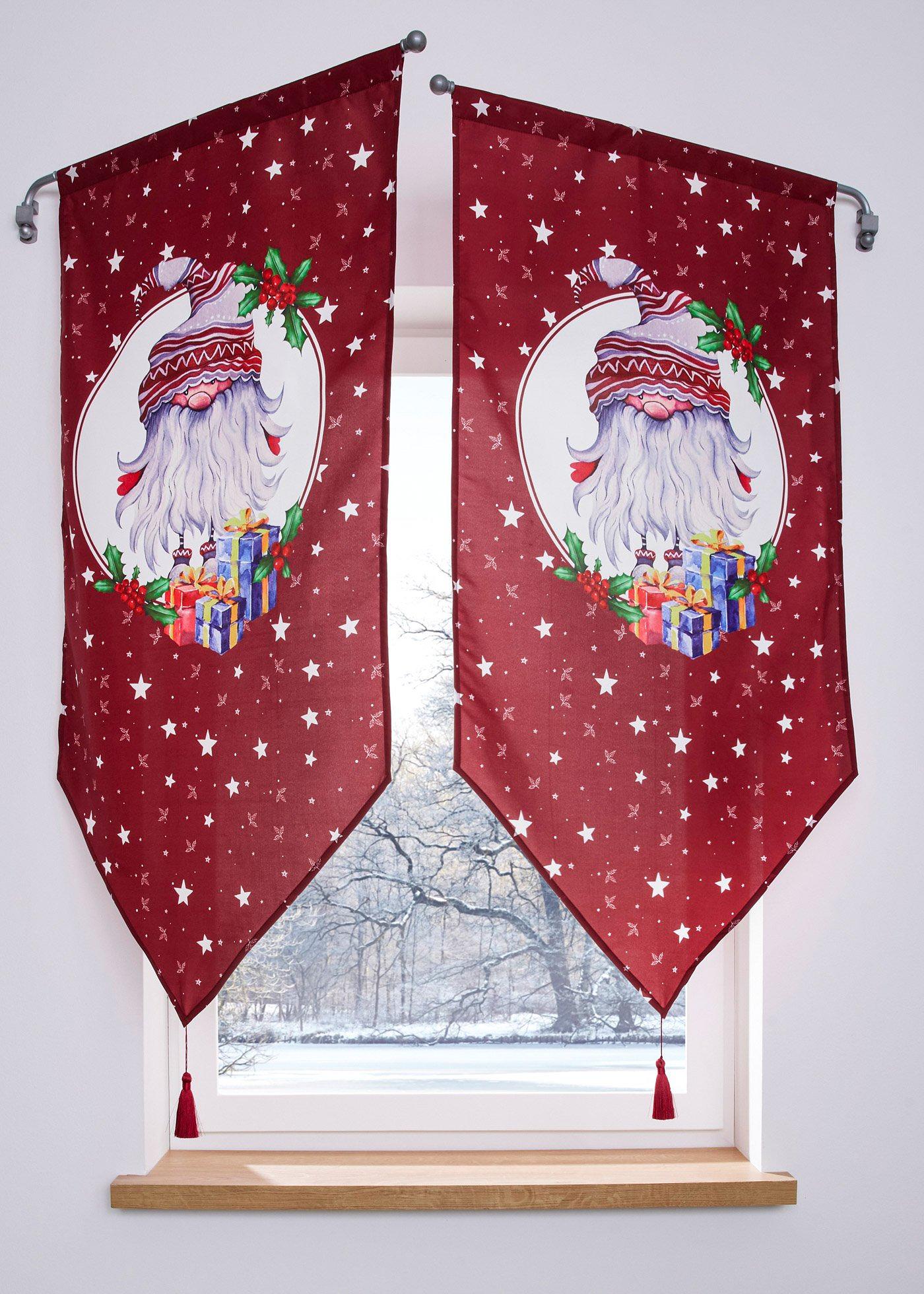 Vitrage avec imprimé Noël (1 pce.)