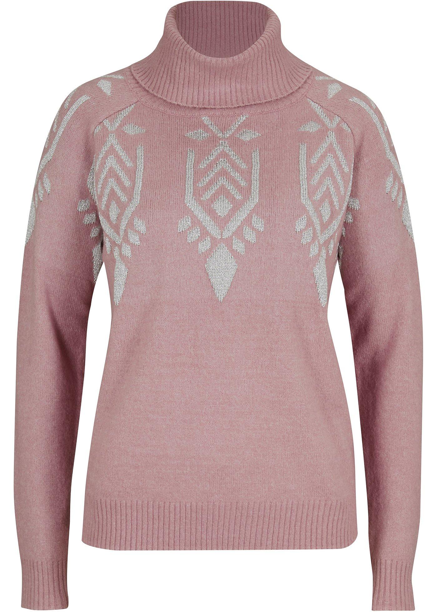 Pull à col roulé et motif norvégien