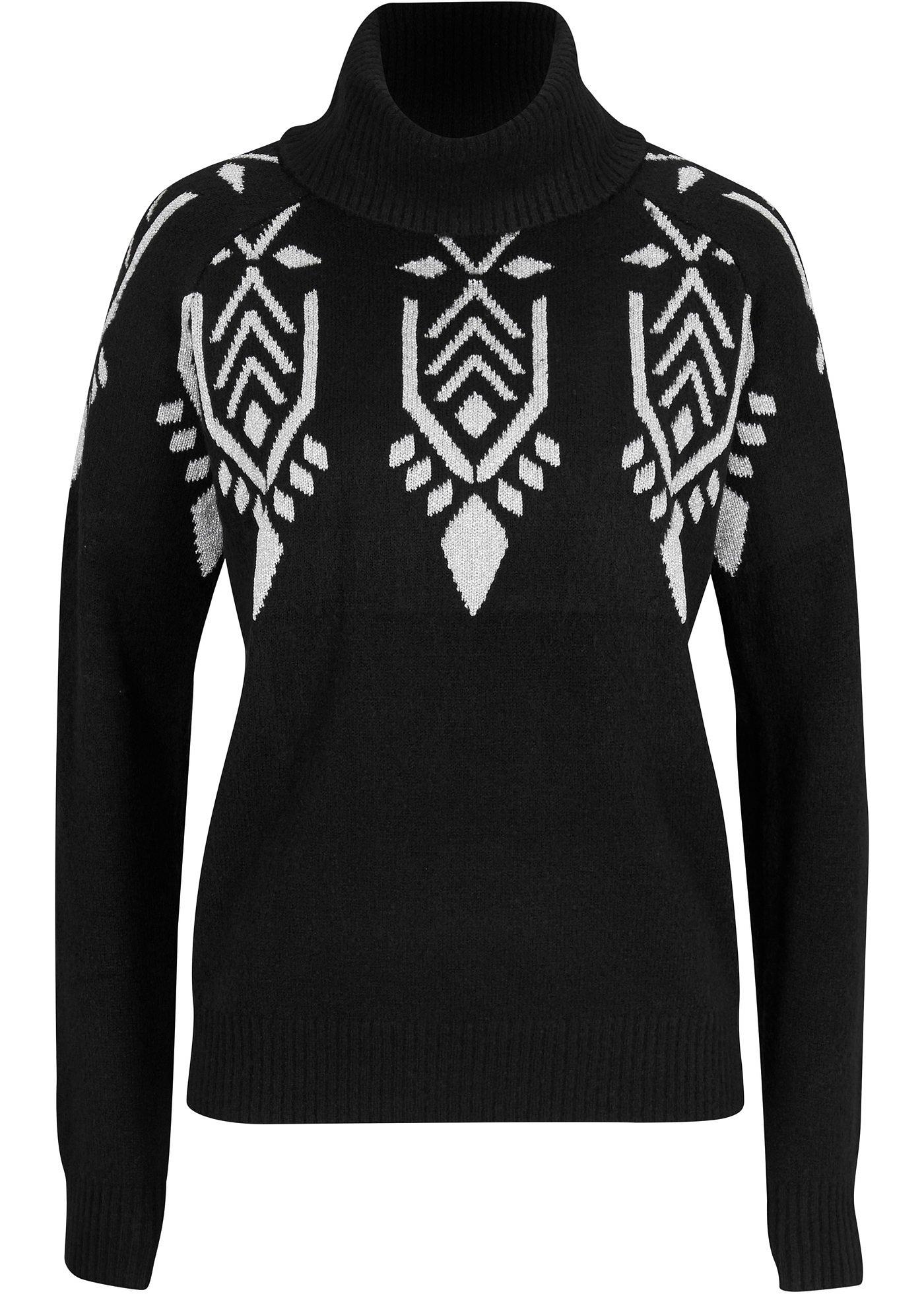 Pull à col roulé et motif norvégien