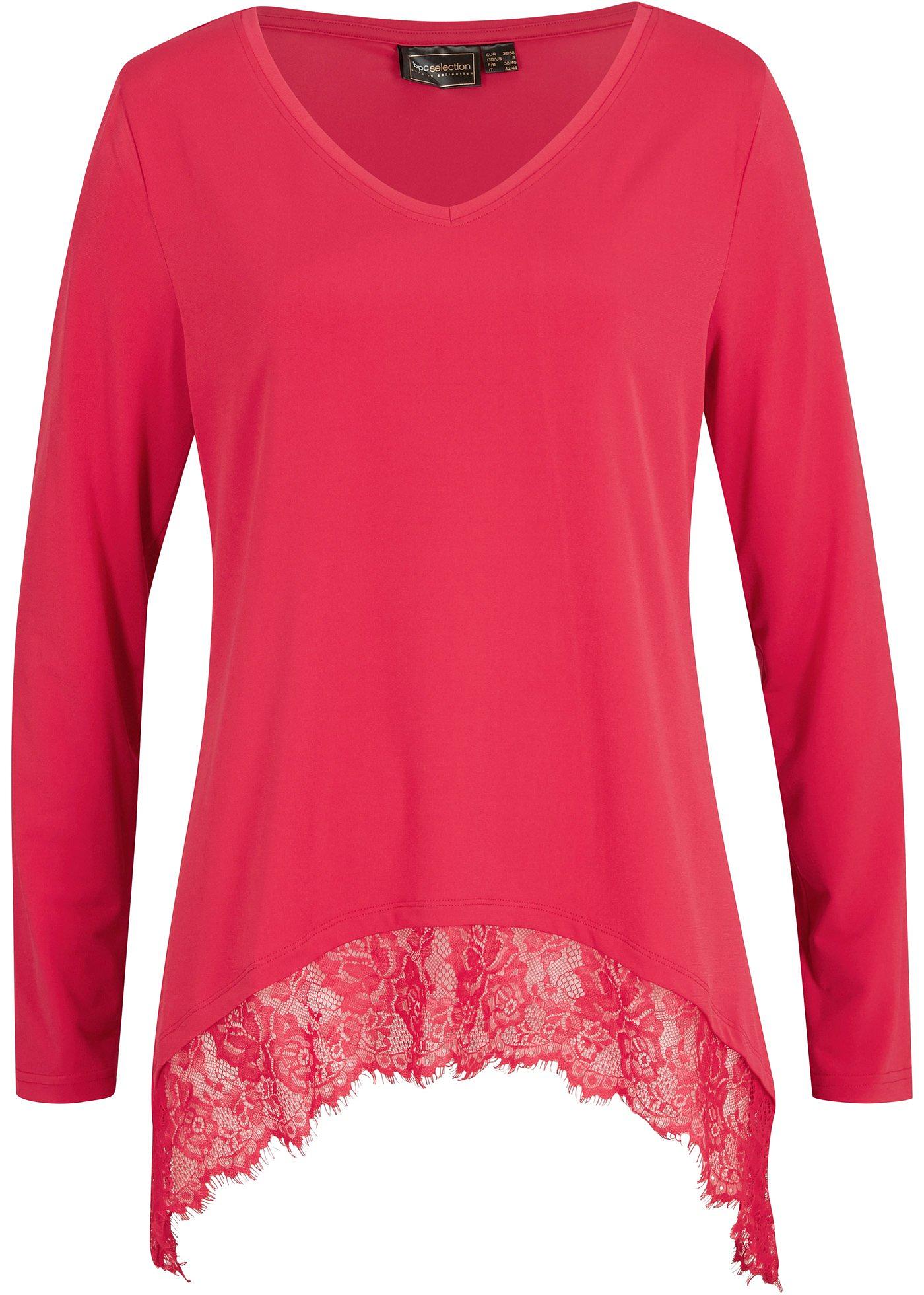 T-shirt long à dentelle