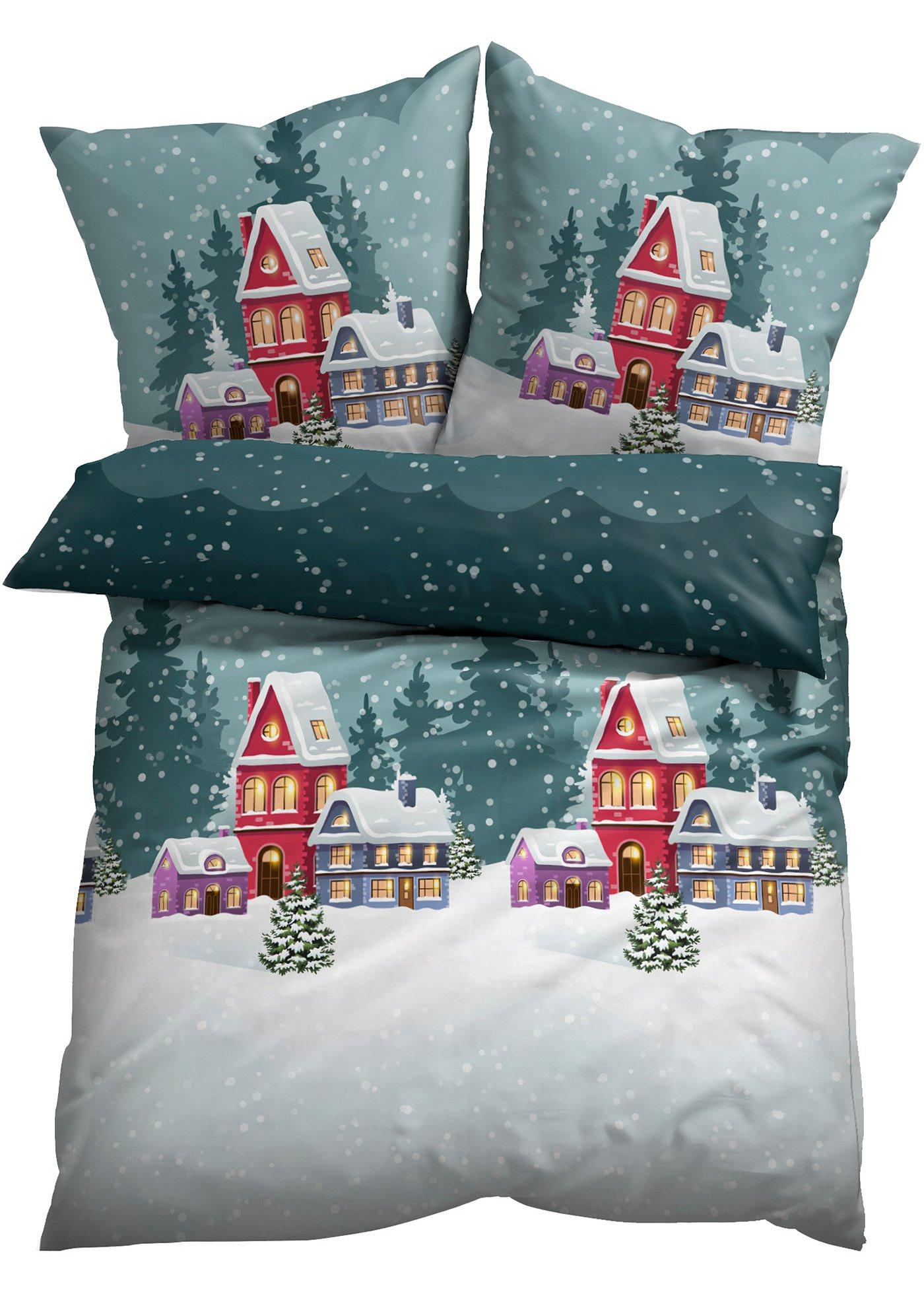 Parure de lit avec village