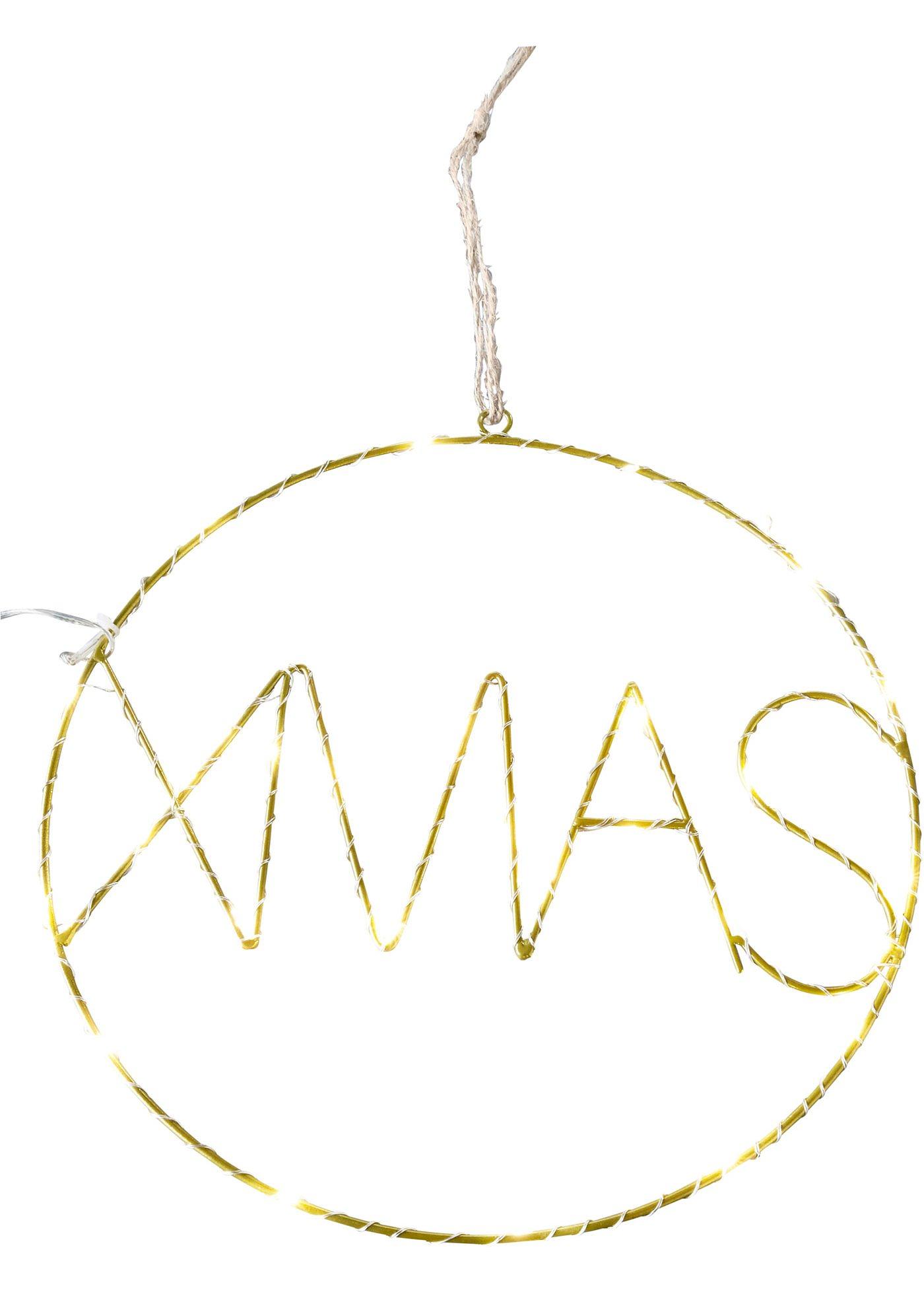 Déco suspendue LED avec inscription XMAS