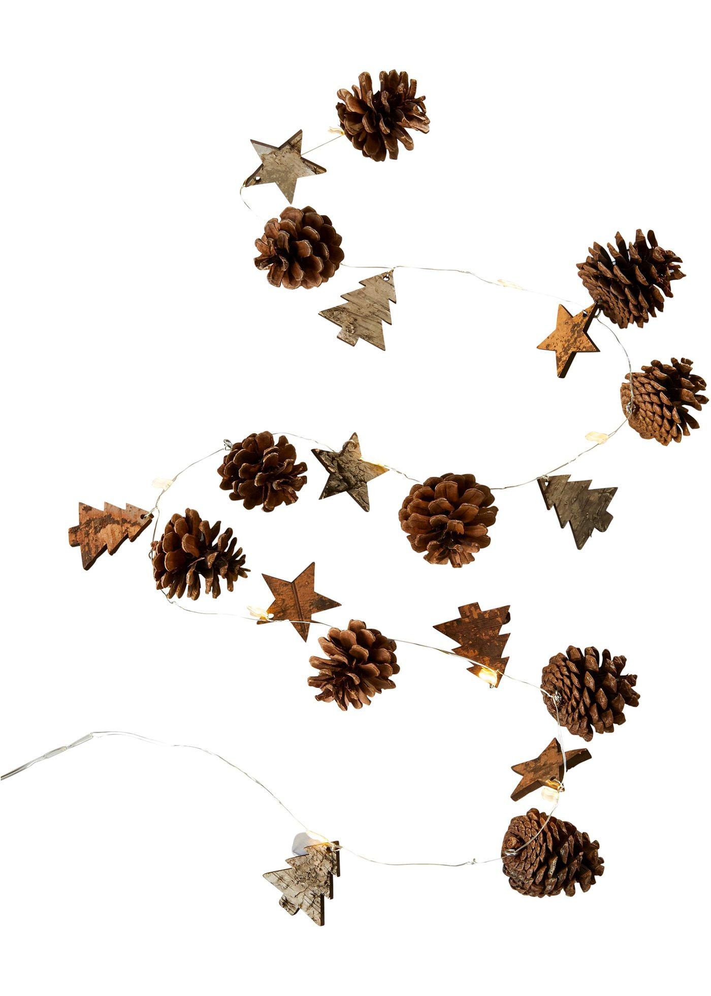 Guirlande lumineuse LED avec pommes de pin