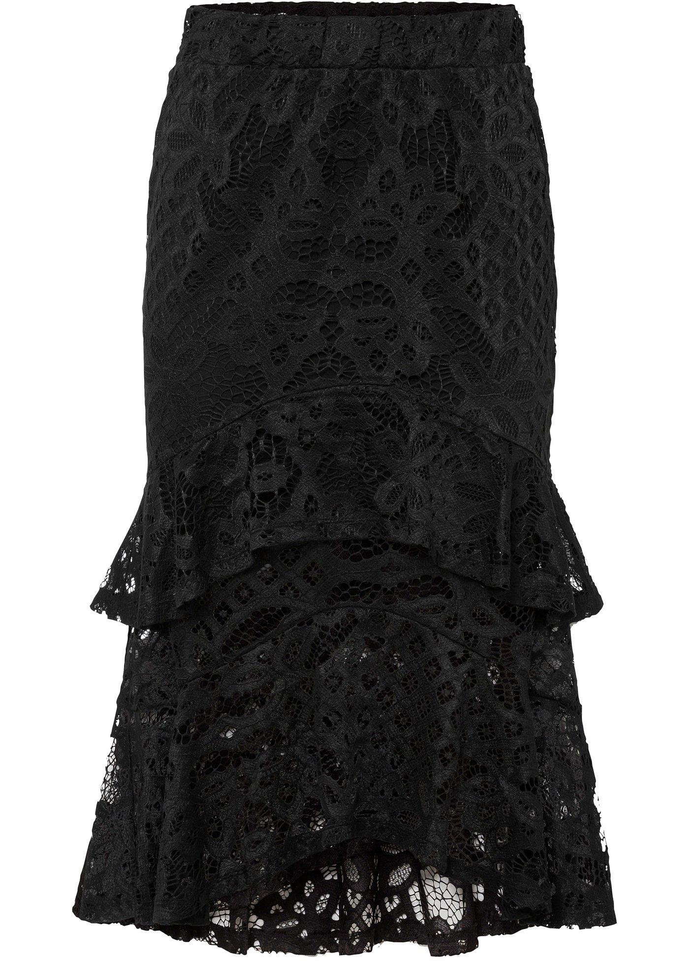Jupe étagée à dentelle