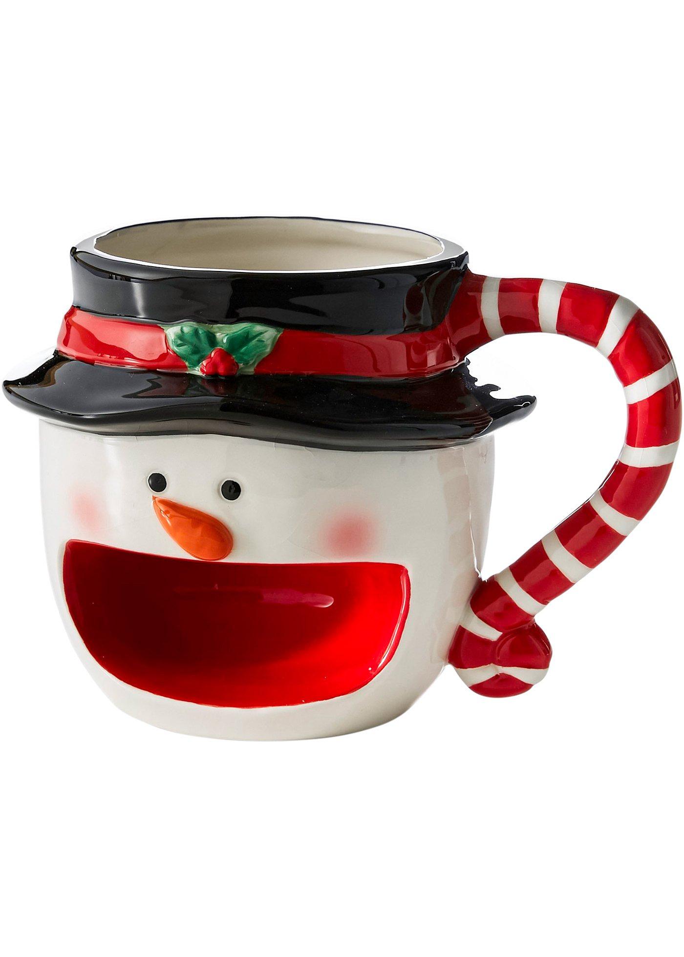 Tasse en forme de bonhomme de neige avec support pour biscuit