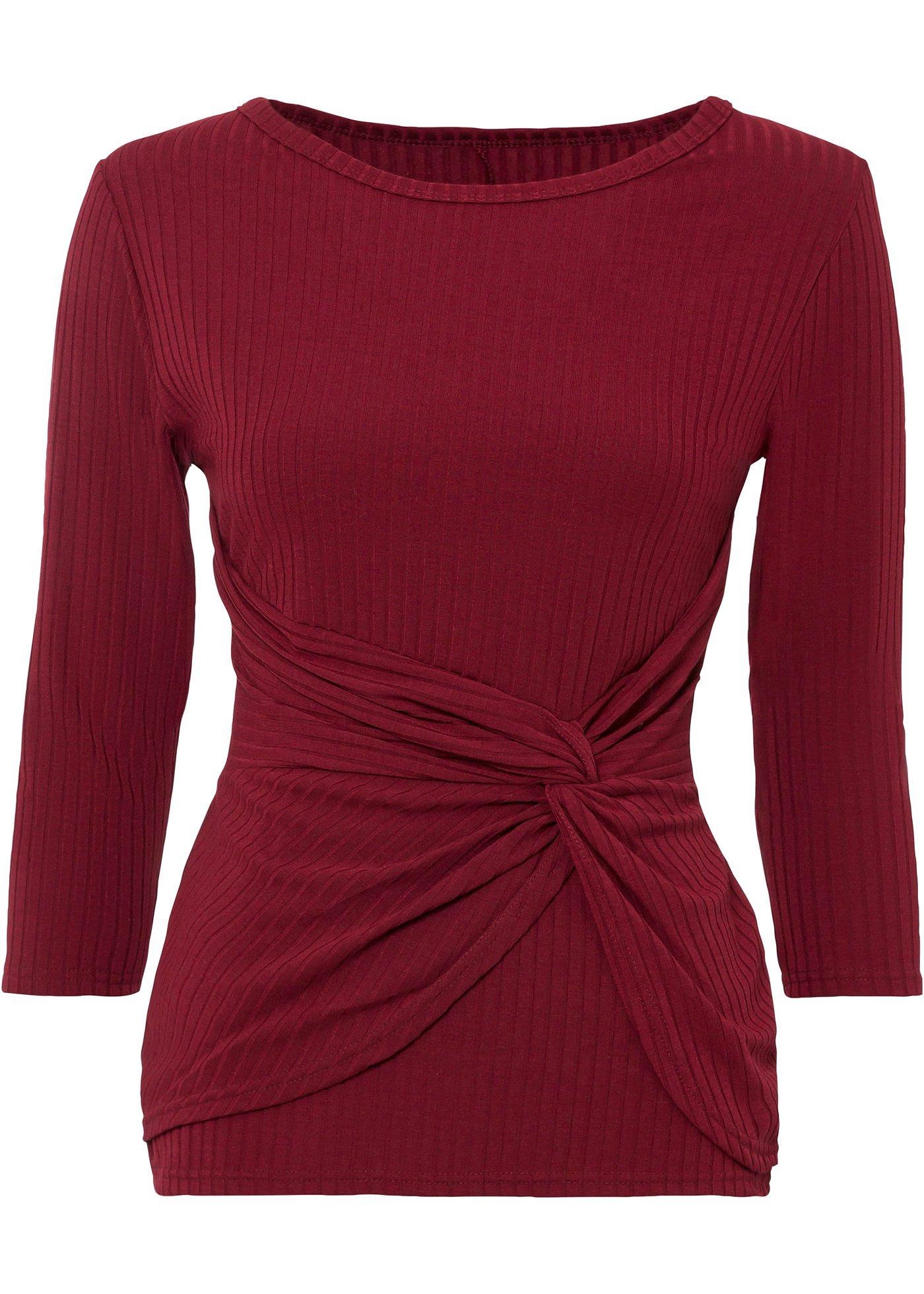 T-shirt côtelé avec drapé