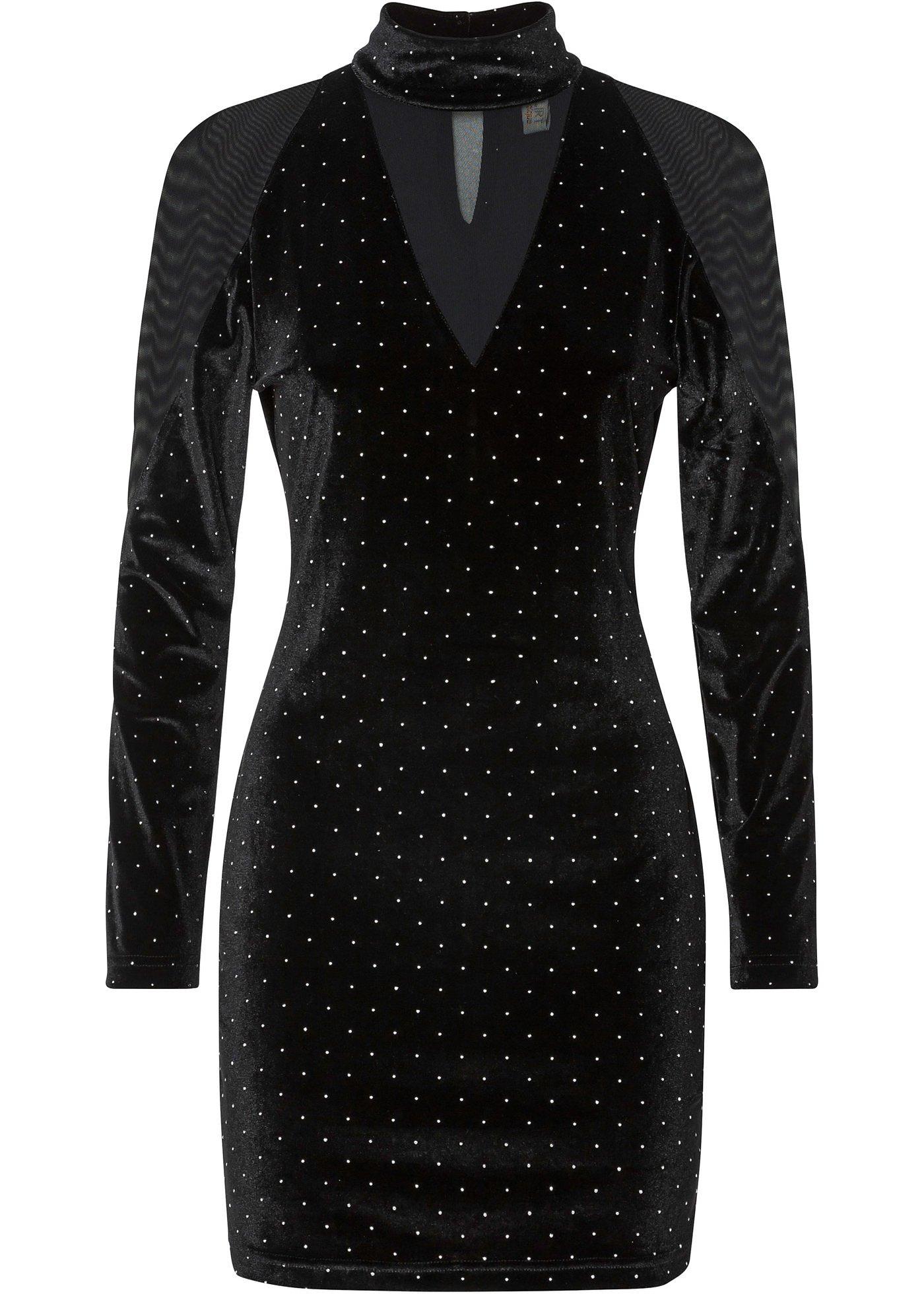 Robe en velours avec rivets appliqués