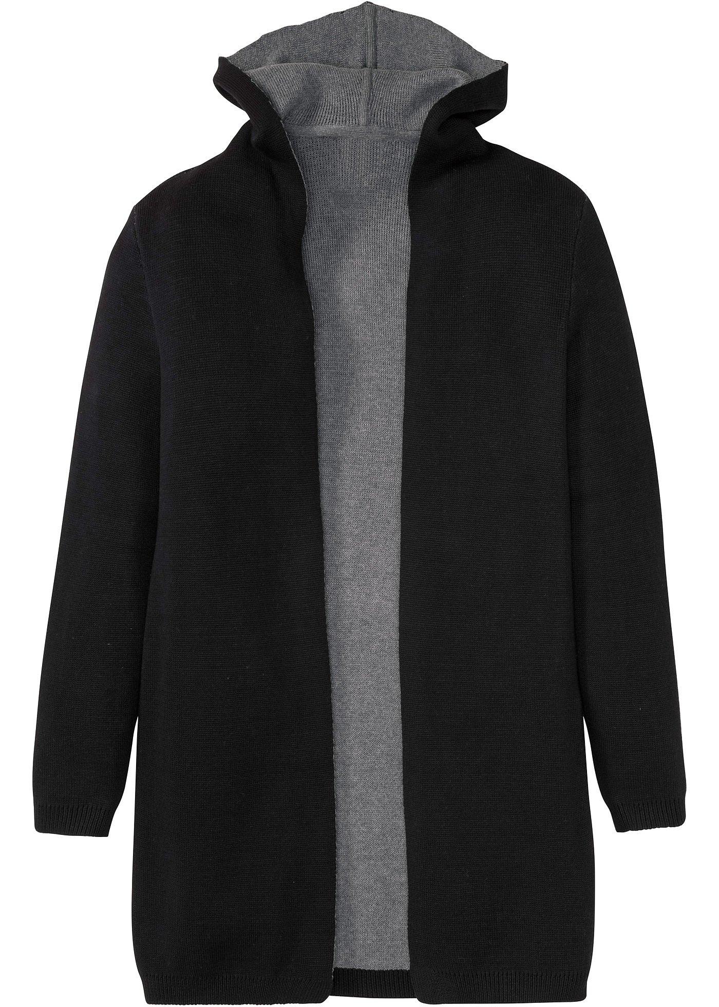 Gilet en maille à capuche