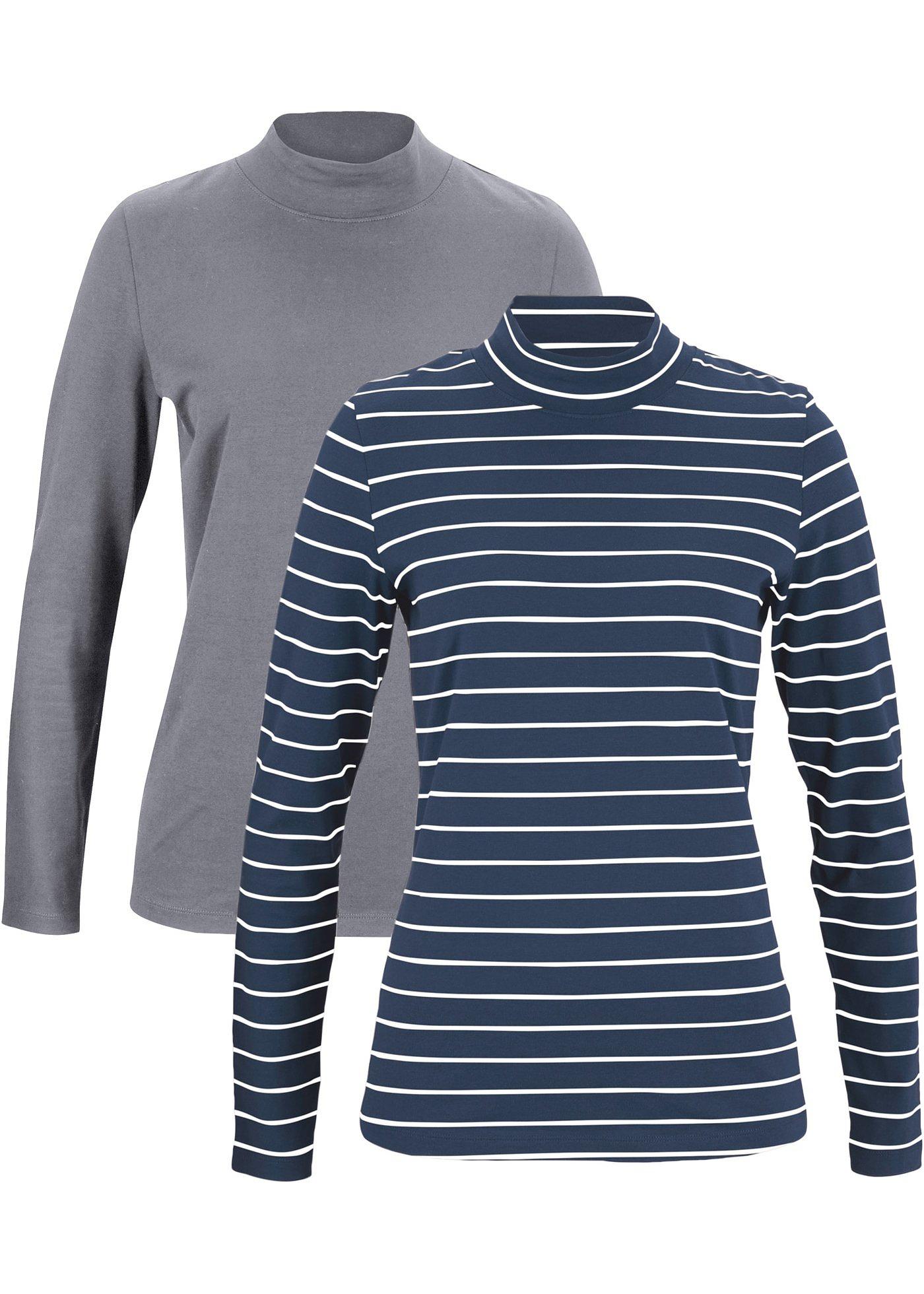 Lot de 2 T-shirts manches longues avec col tortue