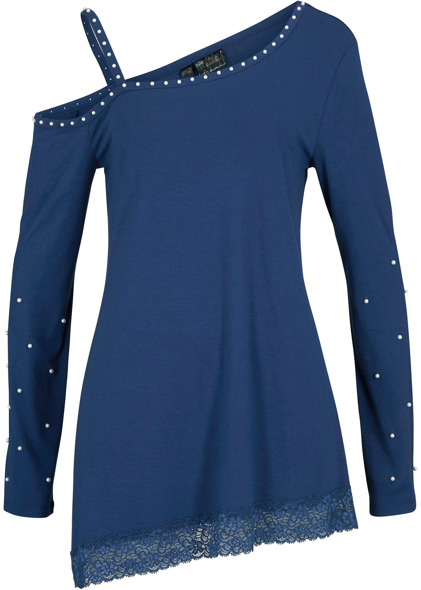 T-shirt épaules dénudées avec dentelle et éléments décoratifs