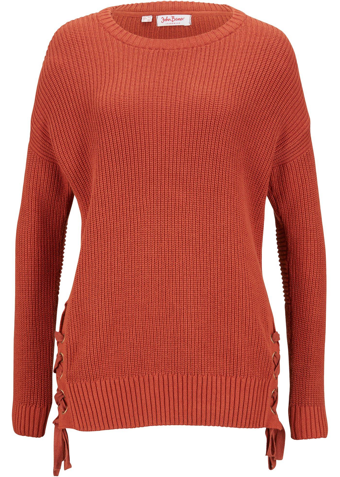 Pull en coton à laçage, Oversized