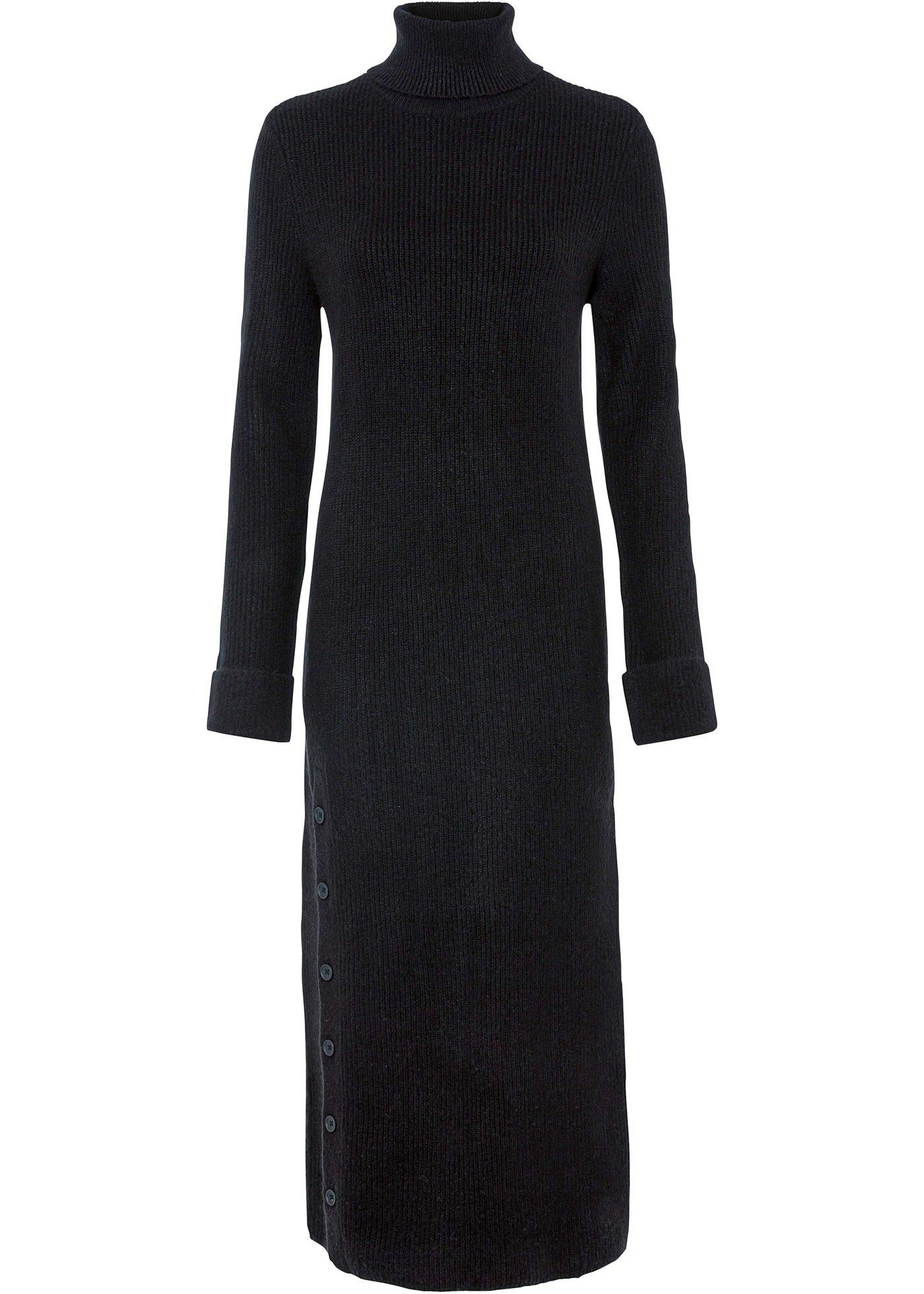 Robe en maille avec patte de boutonnage