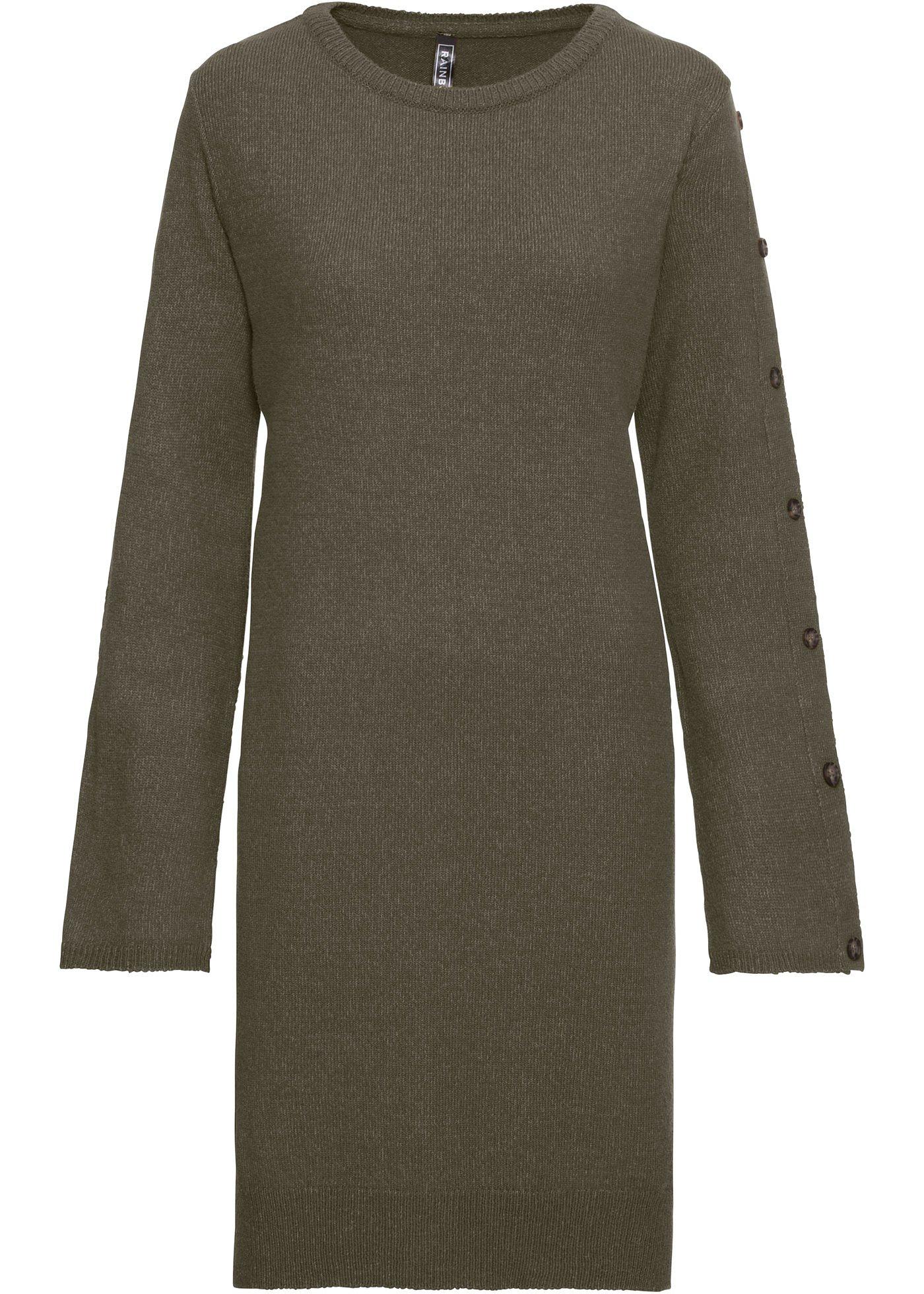 Robe en maille avec boutons imitation corne