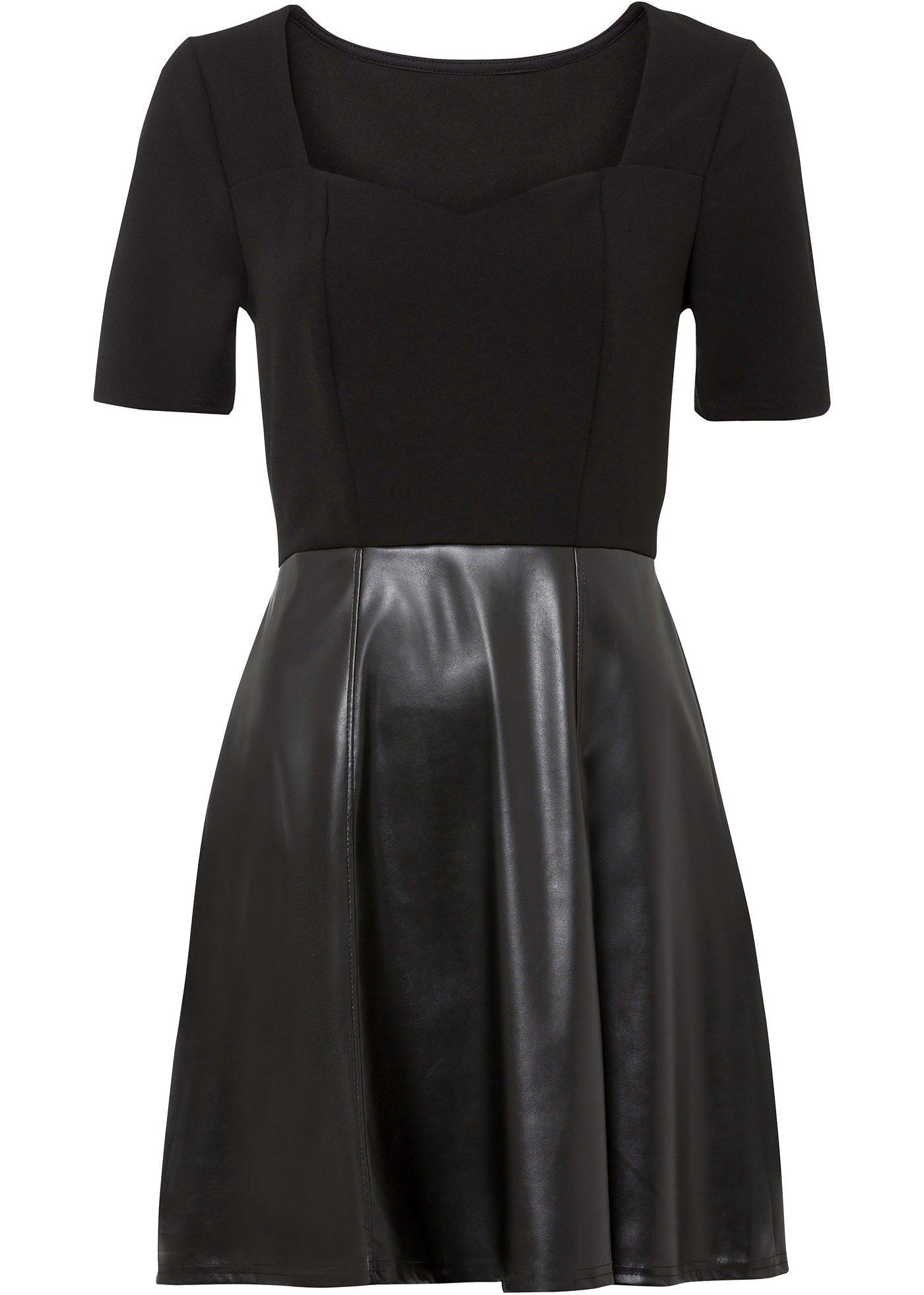 Robe avec jupe en synthétique imitation cuir